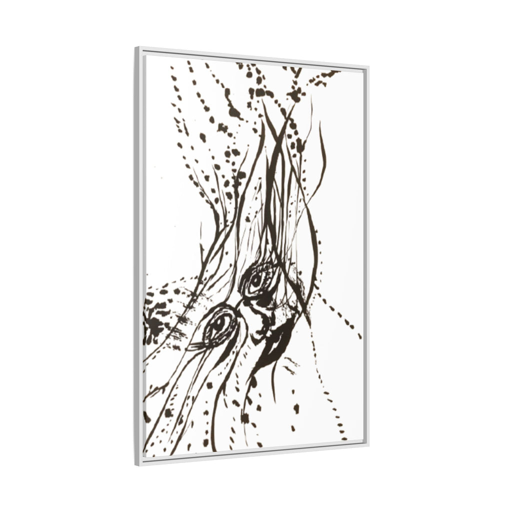"The Ink Face" Framed Canvas Abstract Face Art Print