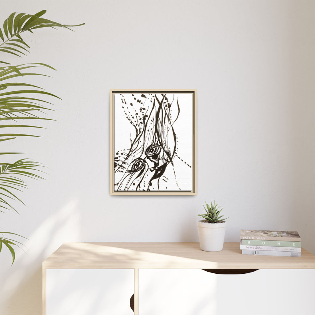 "The Ink Face" Framed Canvas Abstract Face Art Print