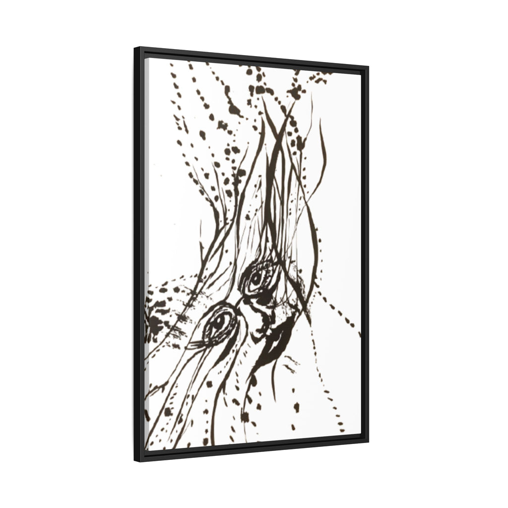 "The Ink Face" Framed Canvas Abstract Face Art Print