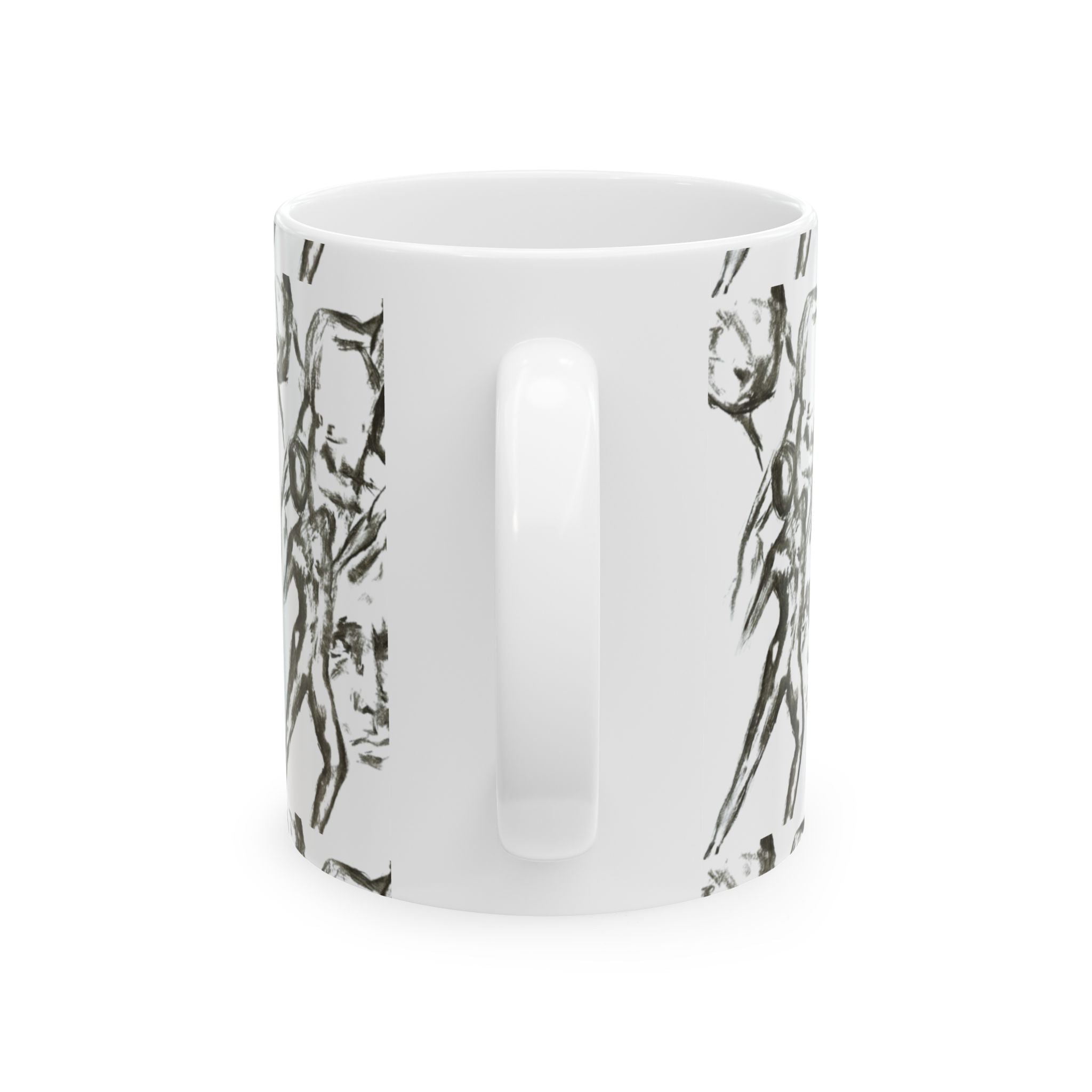 Abstract "The Figures" Sketch Ceramic Mug (11oz/15oz)