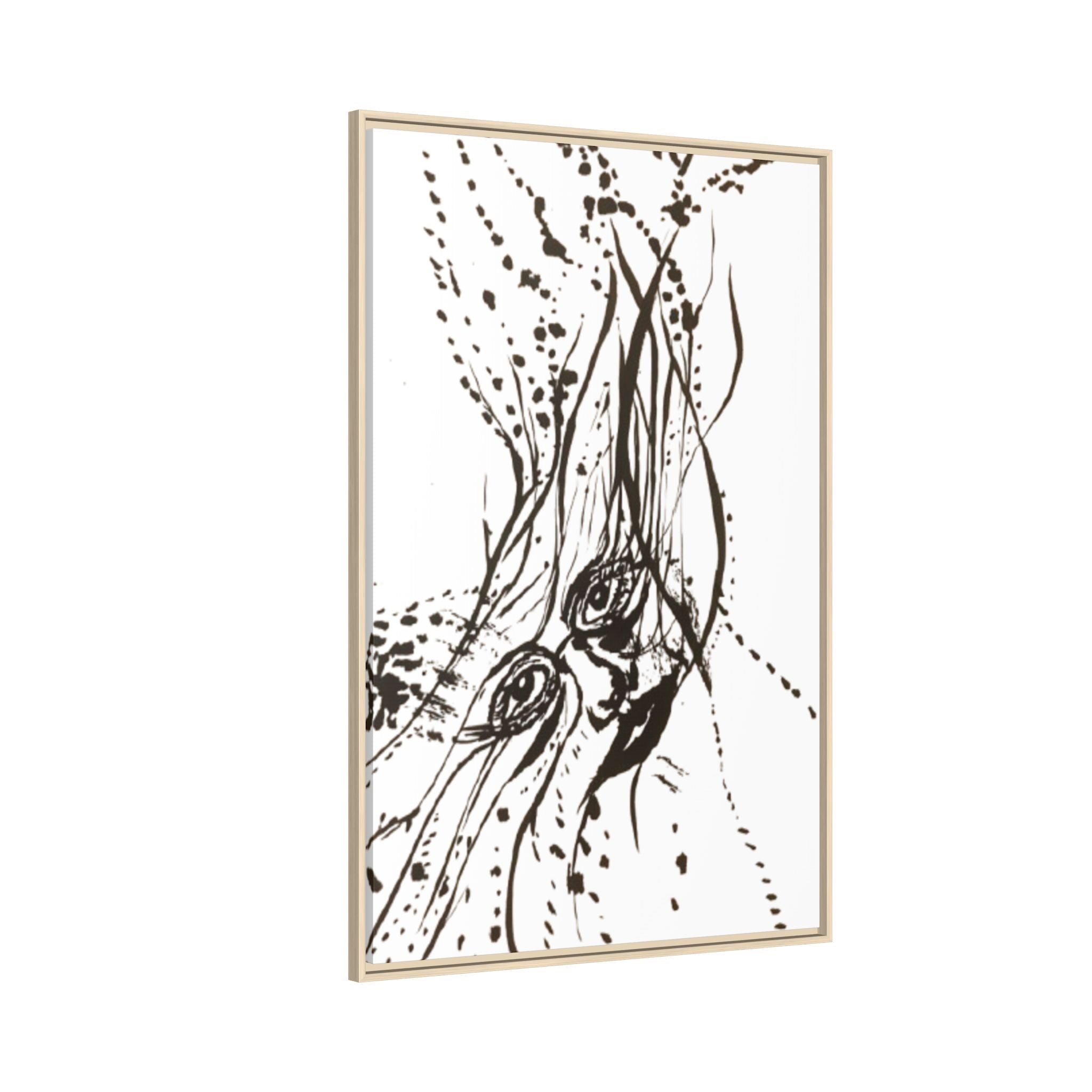 "The Ink Face" Framed Canvas Abstract Face Art Print