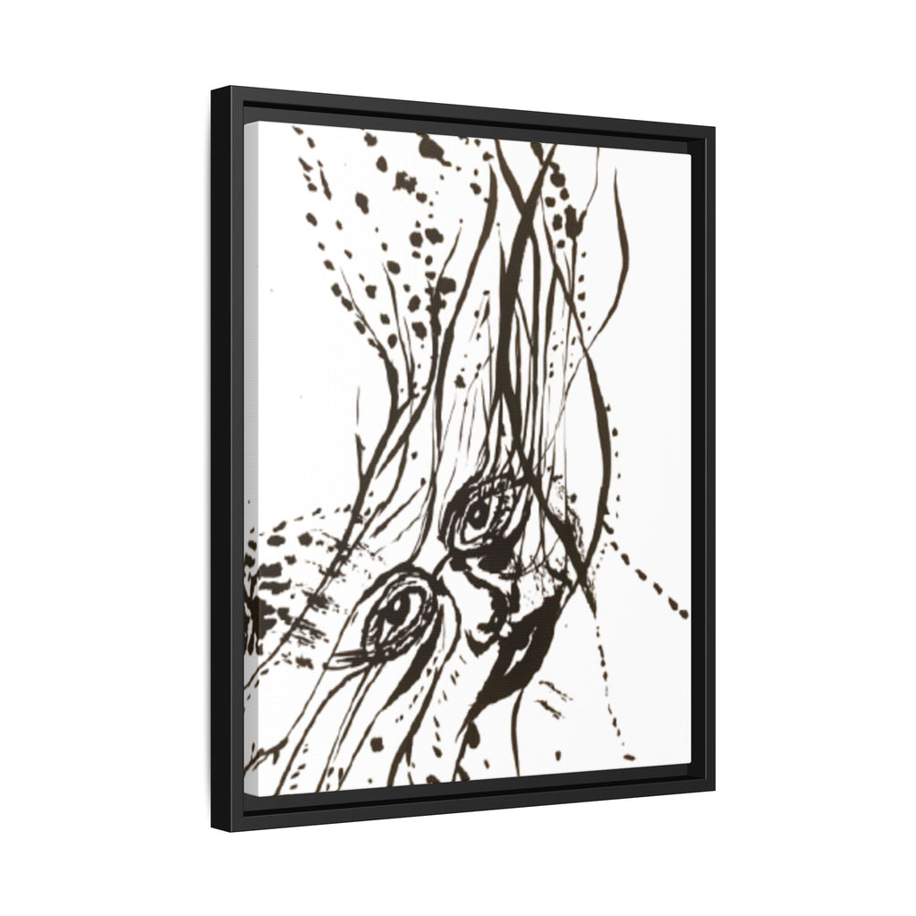 "The Ink Face" Framed Canvas Abstract Face Art Print