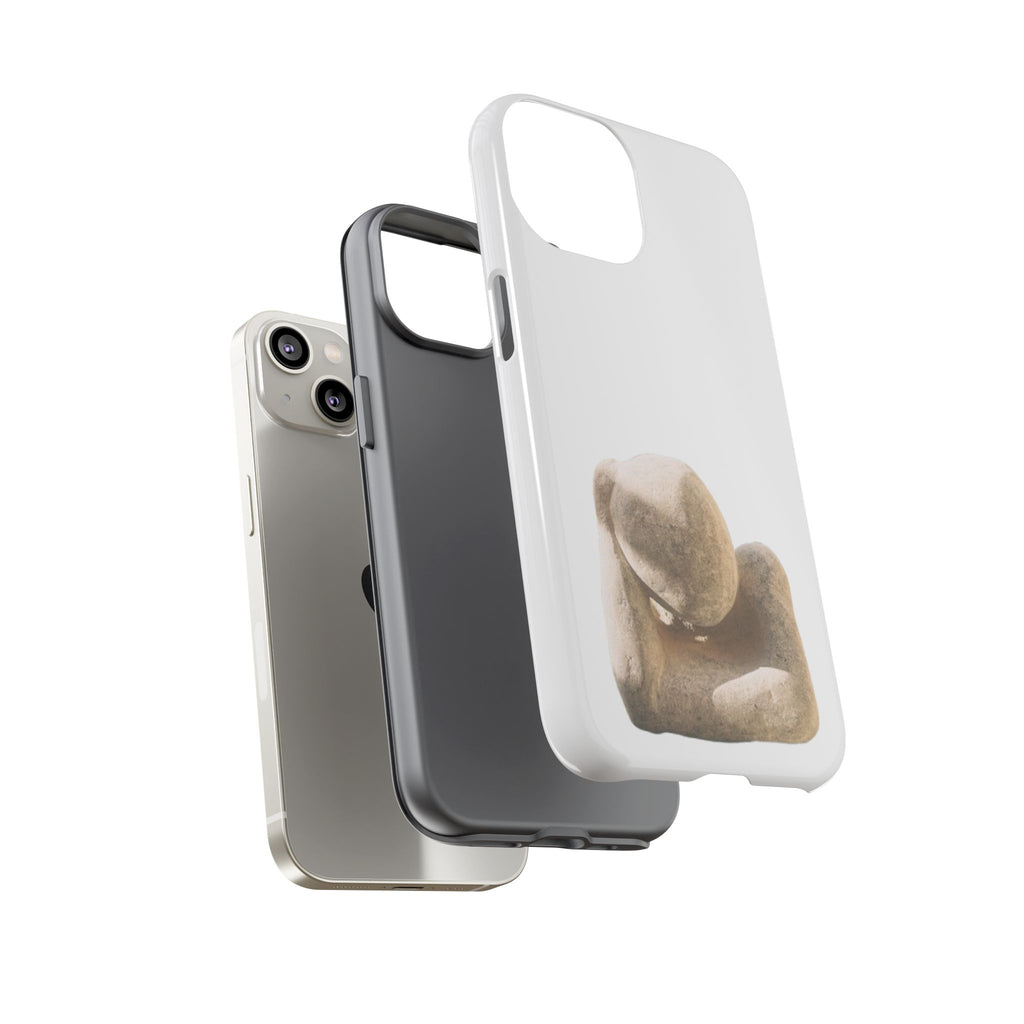 "Leaning Man" Phone Case — Minimalist Thoughtful Stone Sculpture Design