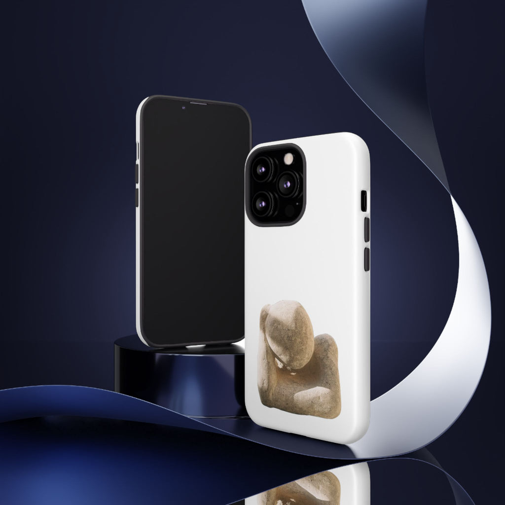 "Leaning Man" Phone Case — Minimalist Thoughtful Stone Sculpture Design