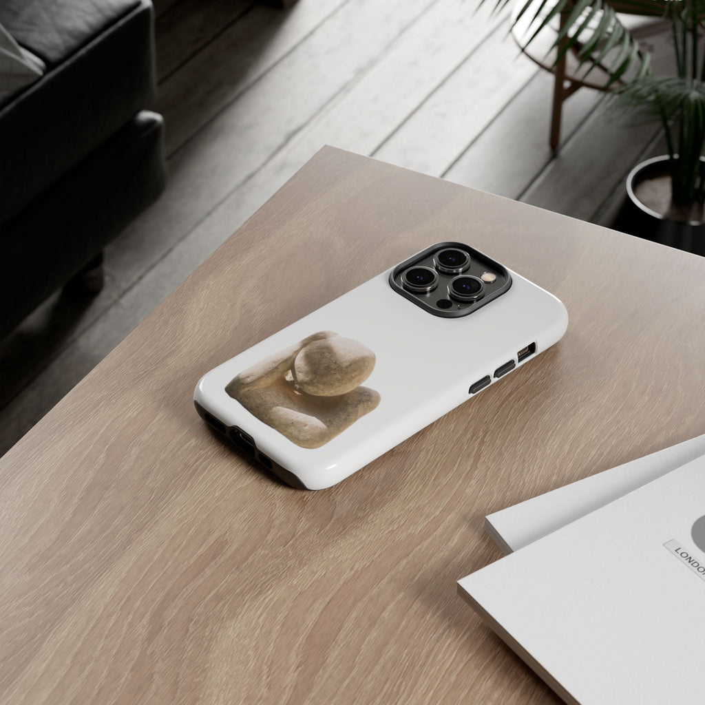"Leaning Man" Phone Case — Minimalist Thoughtful Stone Sculpture Design
