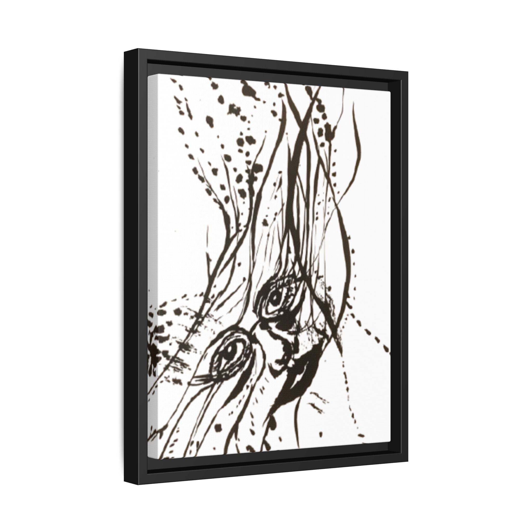 "The Ink Face" Framed Canvas Abstract Face Art Print