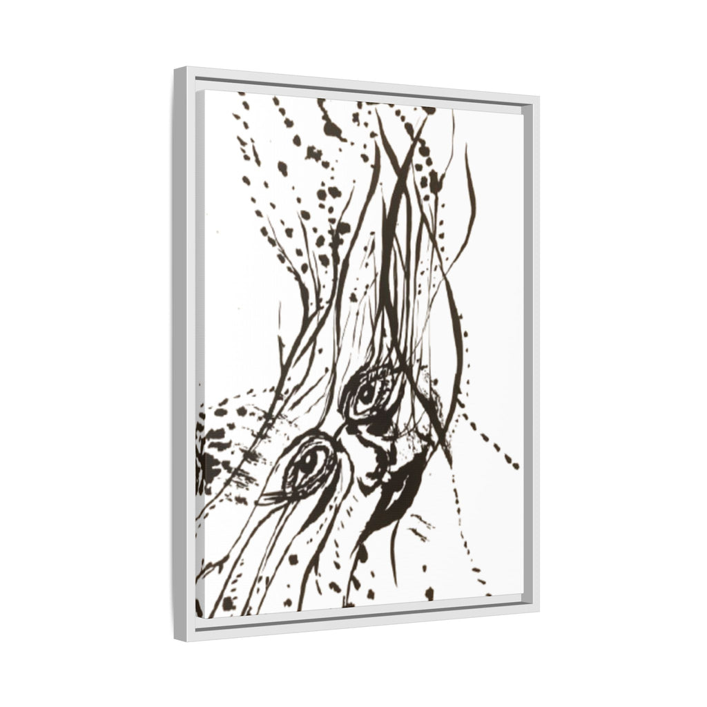 "The Ink Face" Framed Canvas Abstract Face Art Print