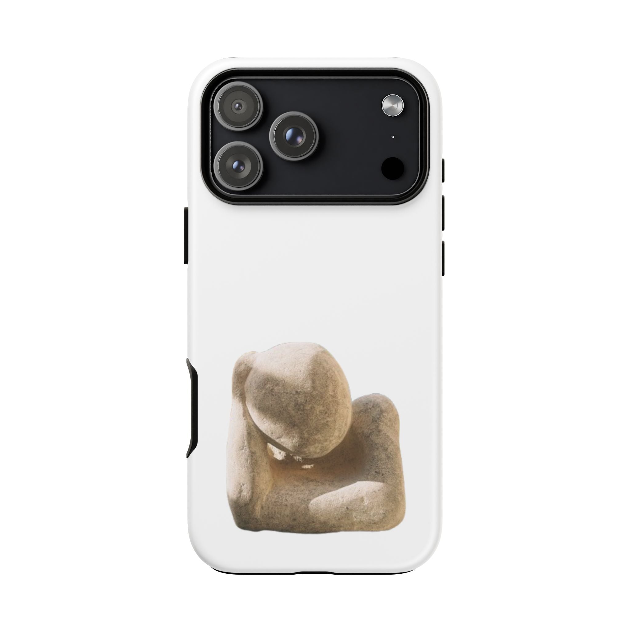 "Leaning Man" Phone Case — Minimalist Thoughtful Stone Sculpture Design
