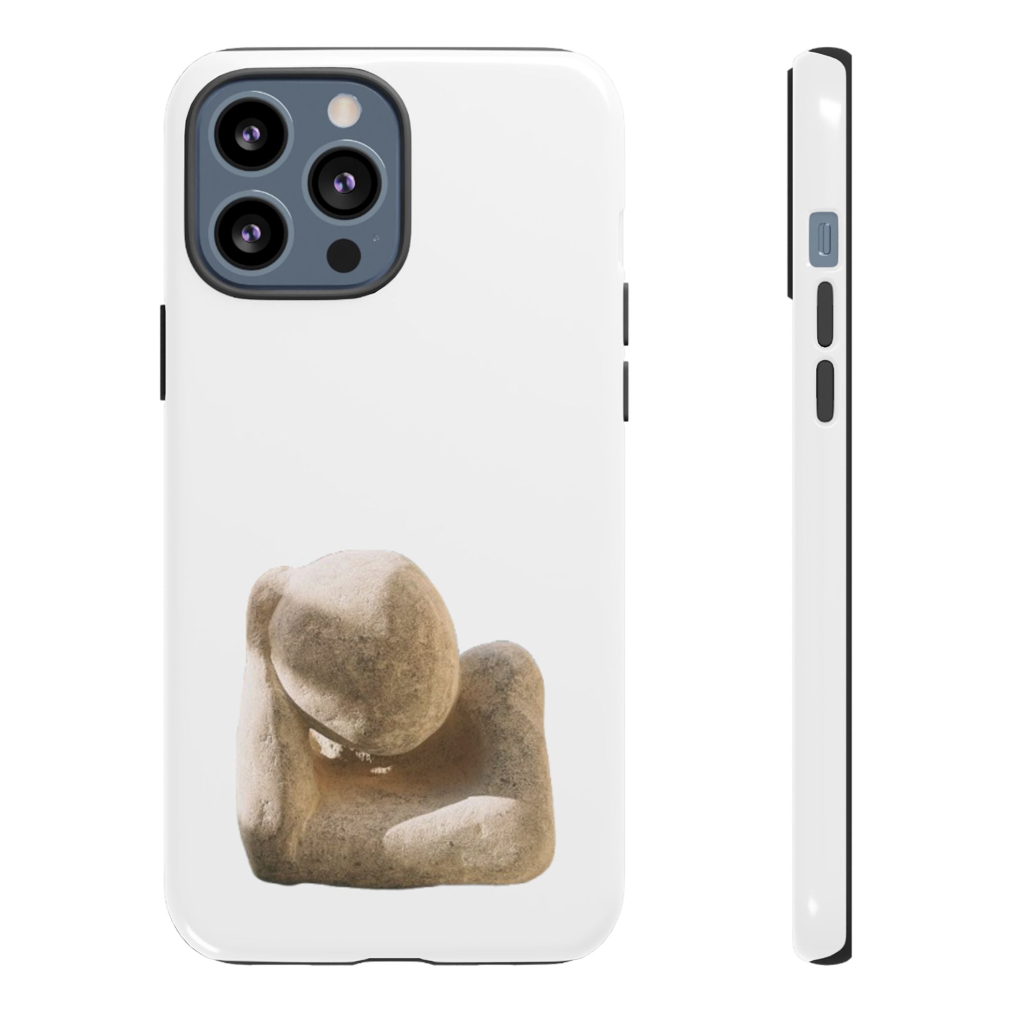 "Leaning Man" Phone Case — Minimalist Thoughtful Stone Sculpture Design