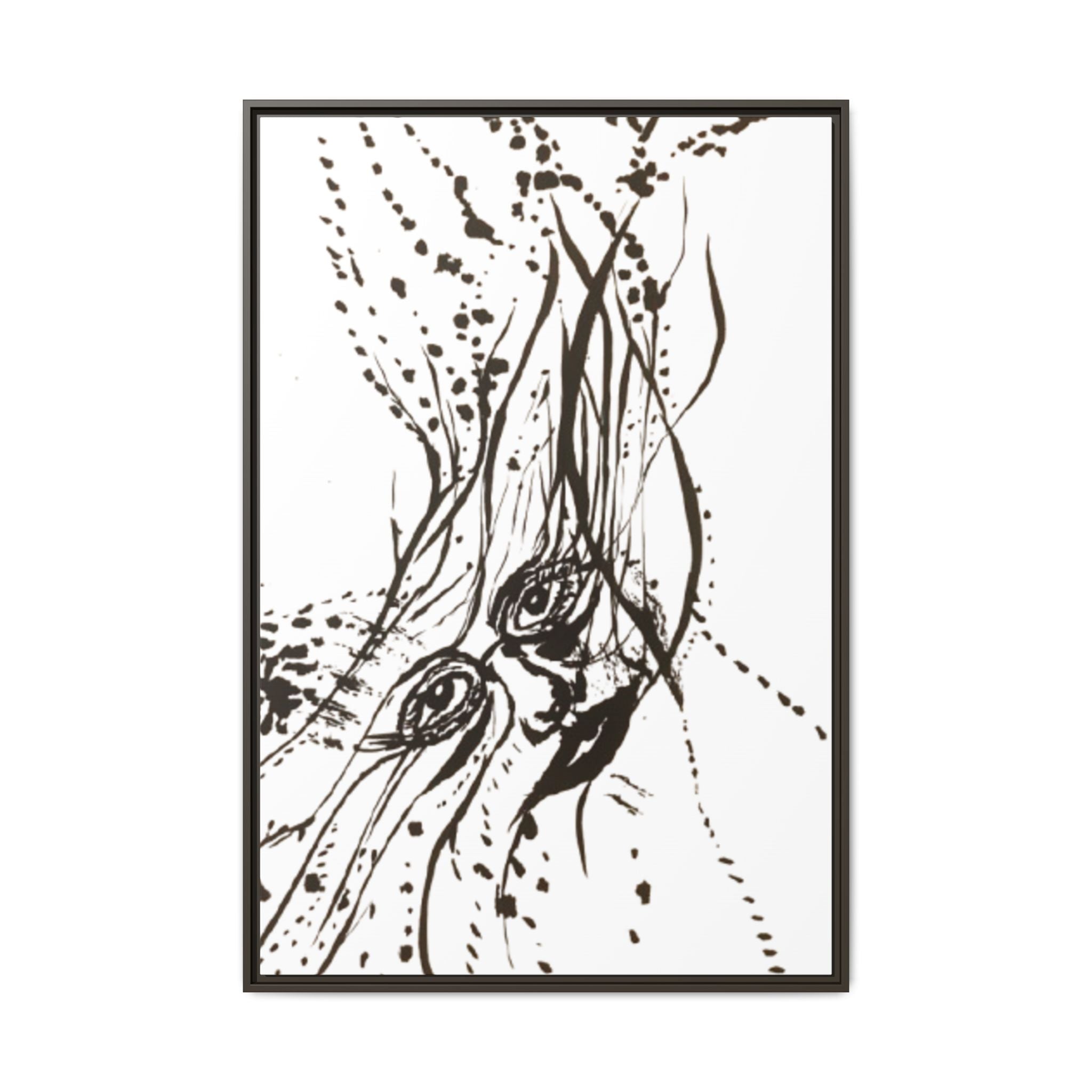 "The Ink Face" Framed Canvas Abstract Face Art Print
