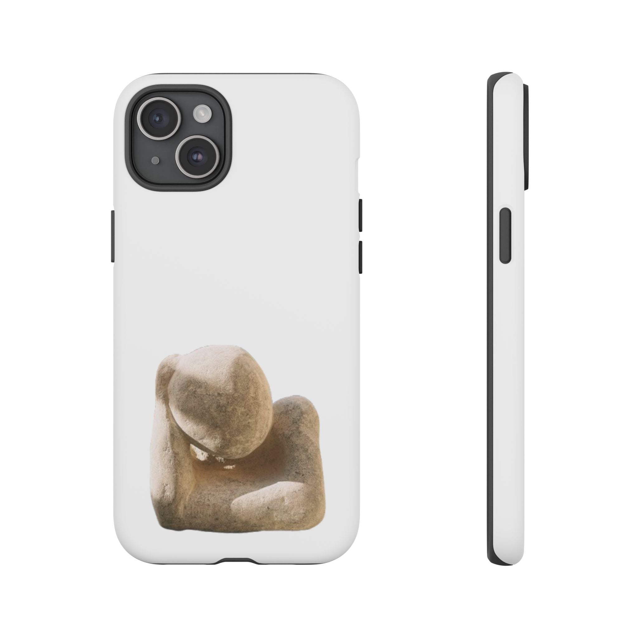 "Leaning Man" Phone Case — Minimalist Thoughtful Stone Sculpture Design
