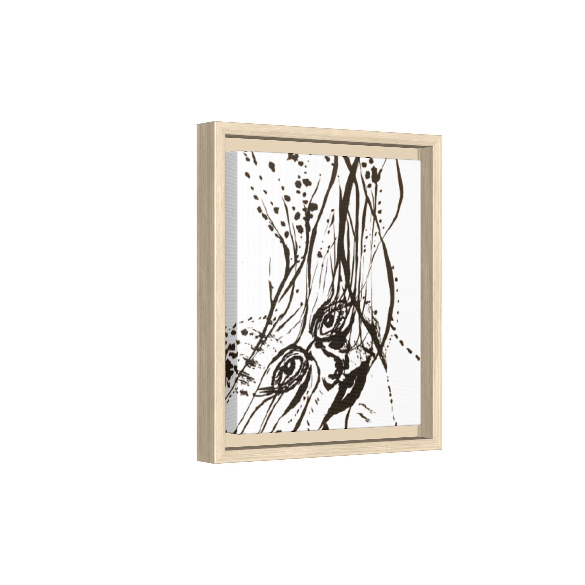 "The Ink Face" Framed Canvas Abstract Face Art Print