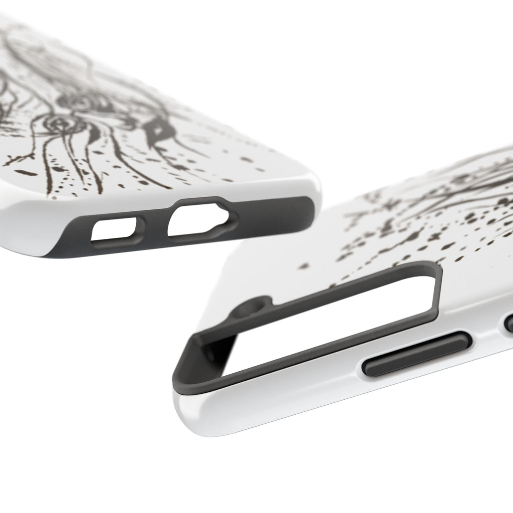 "Ink Face" Tough Phone Case — Abstract Ink Sketch Protective Cover