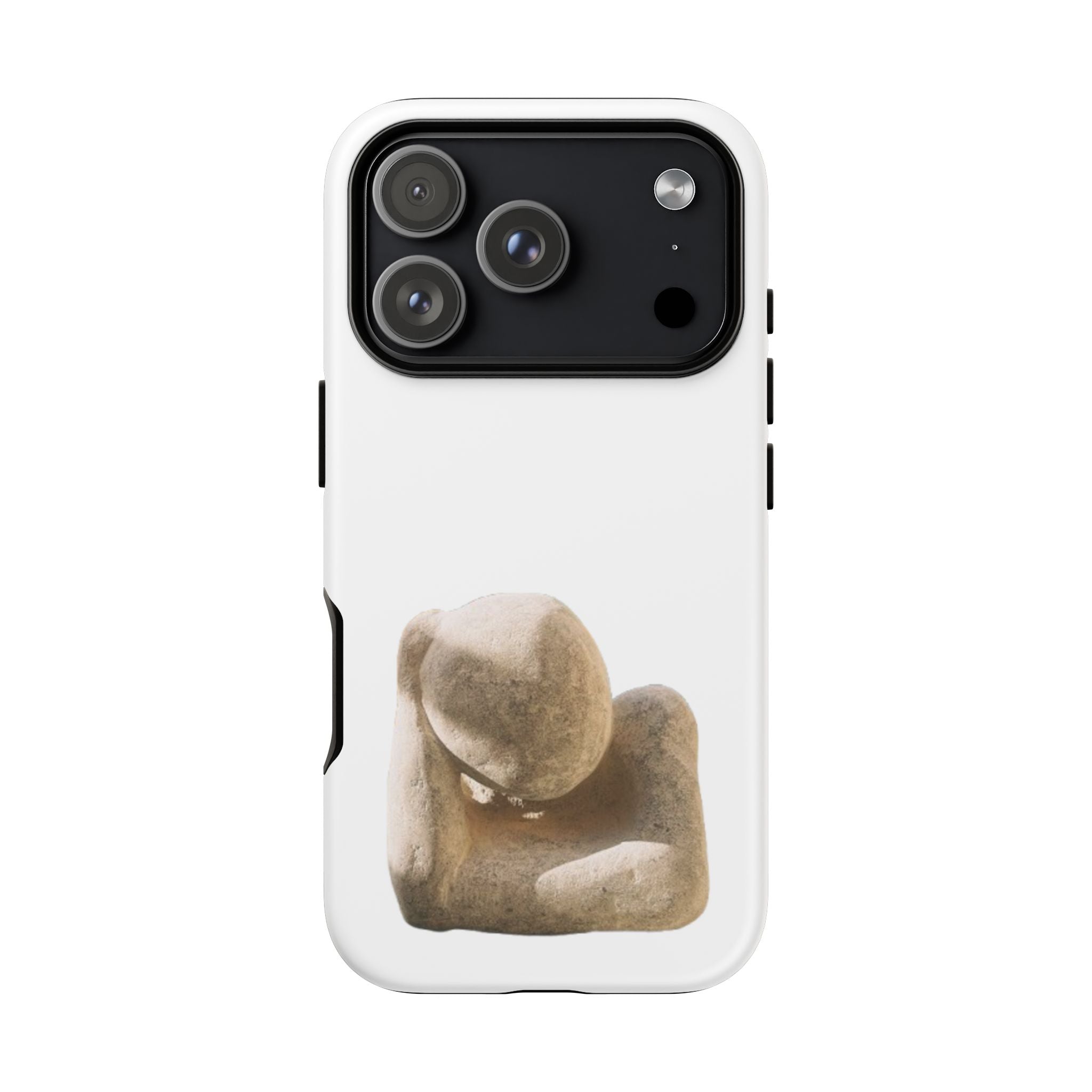 "Leaning Man" Phone Case — Minimalist Thoughtful Stone Sculpture Design