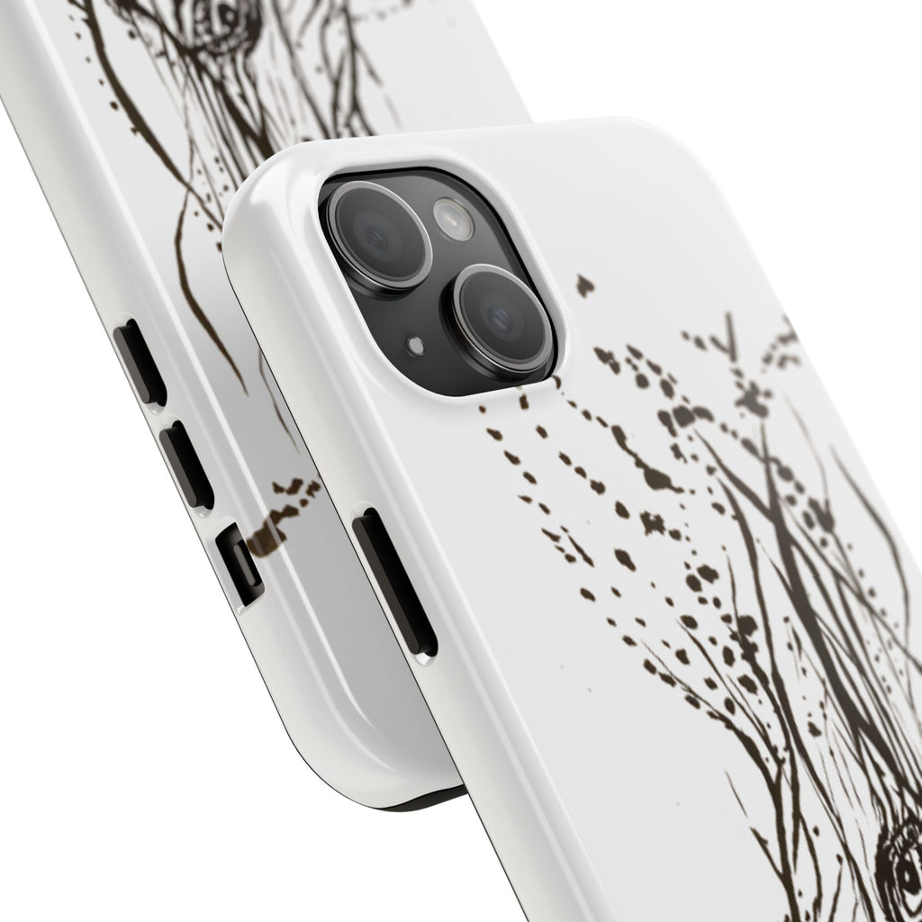 "Ink Face" Tough Phone Case — Abstract Ink Sketch Protective Cover