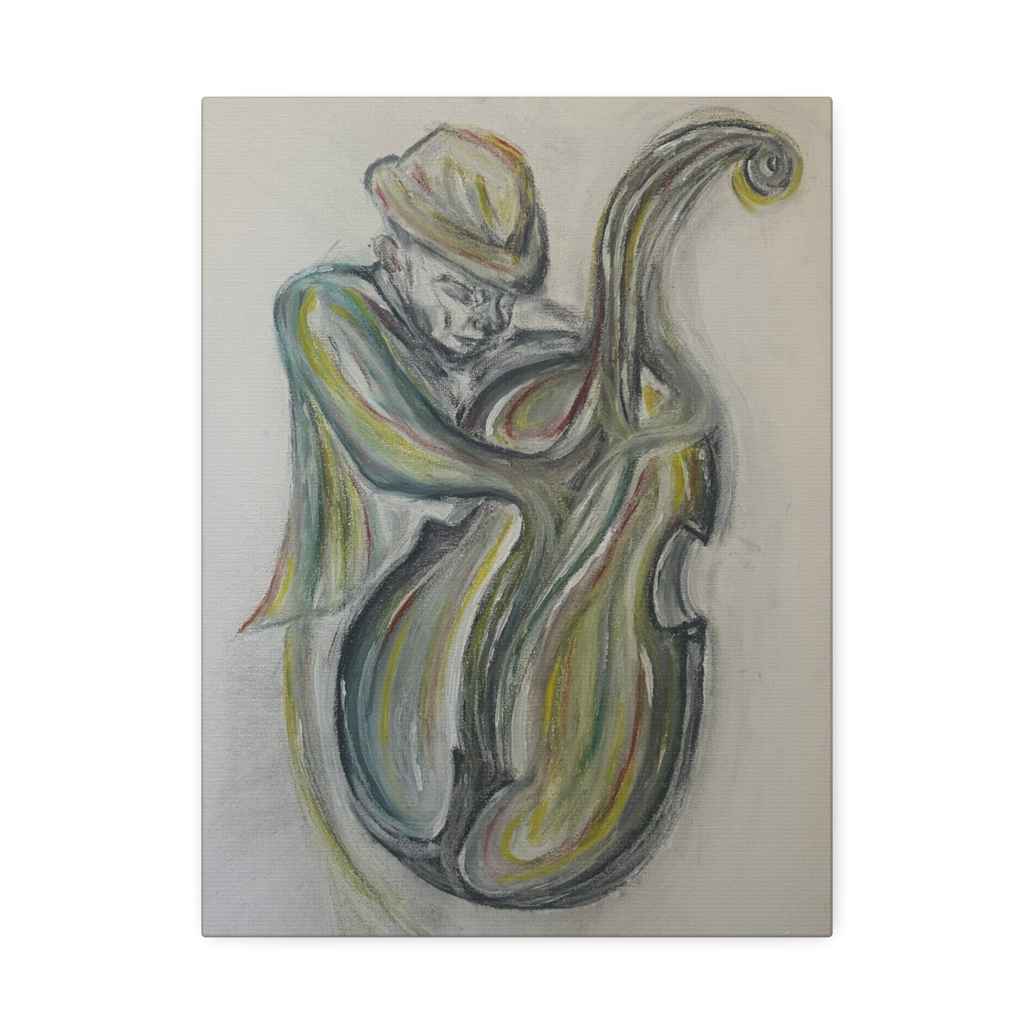 "The Jazz Player" Hand-Drawn Art Canvas
