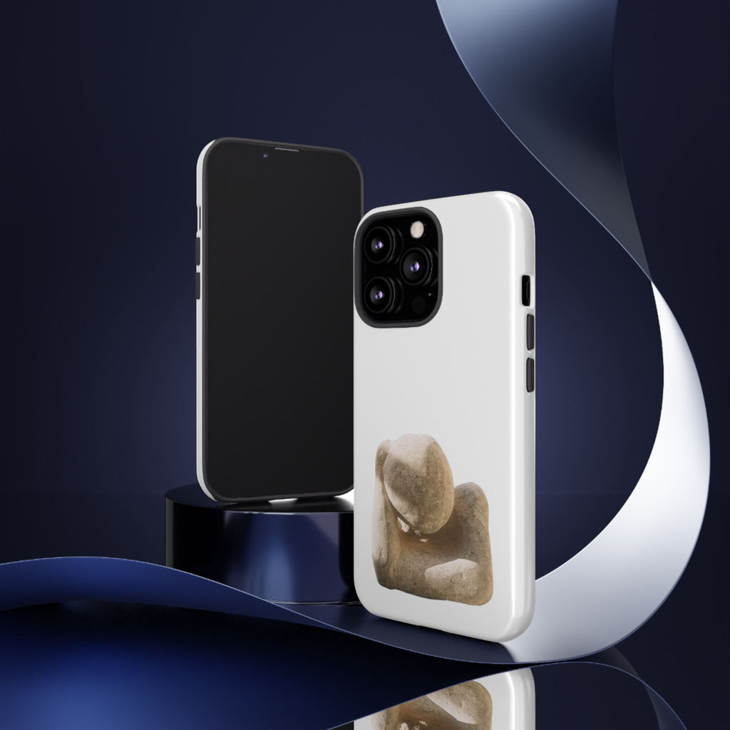 "Leaning Man" Phone Case — Minimalist Thoughtful Stone Sculpture Design