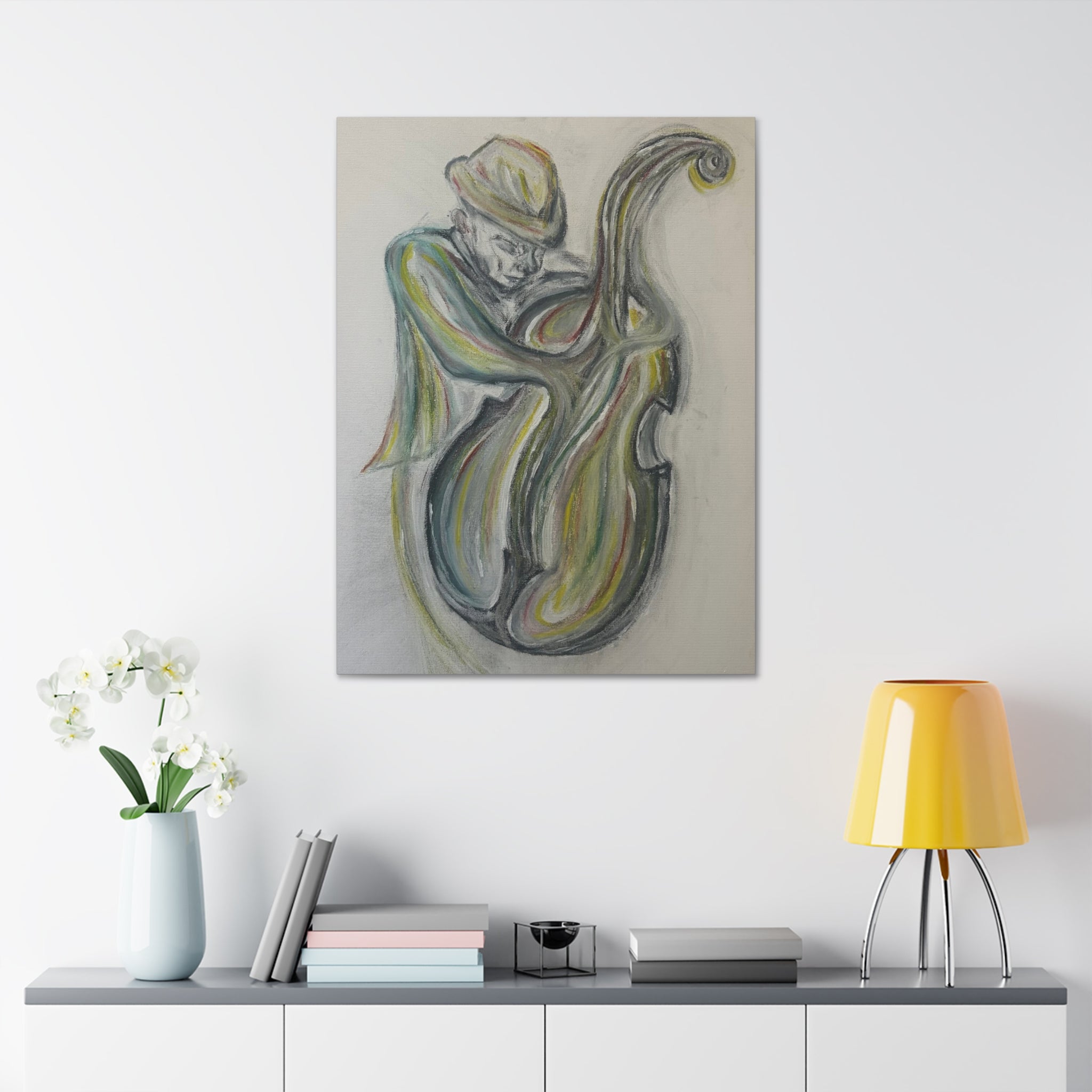 "The Jazz Player" Hand-Drawn Art Canvas