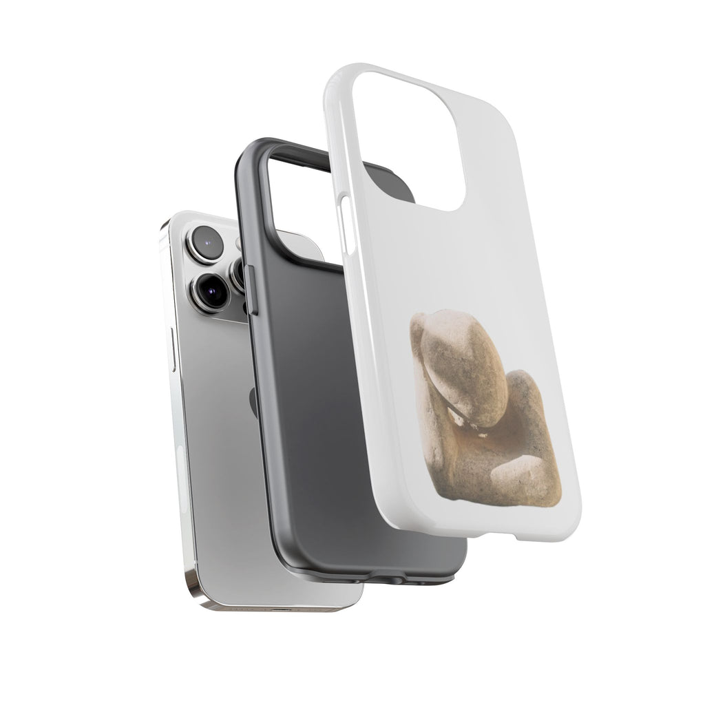 "Leaning Man" Phone Case — Minimalist Thoughtful Stone Sculpture Design