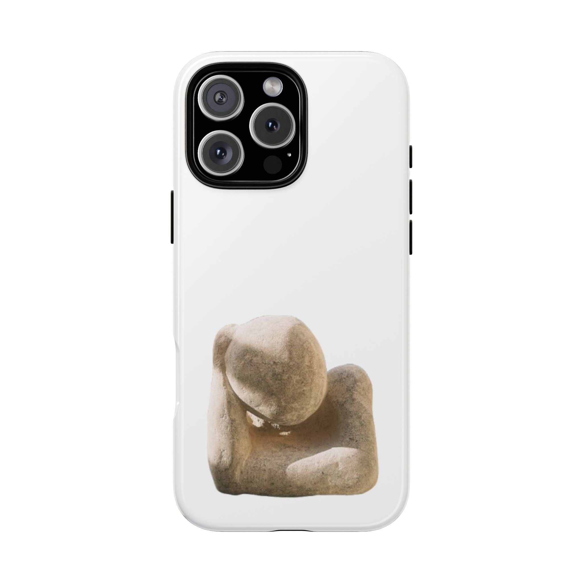 "Leaning Man" Phone Case — Minimalist Thoughtful Stone Sculpture Design