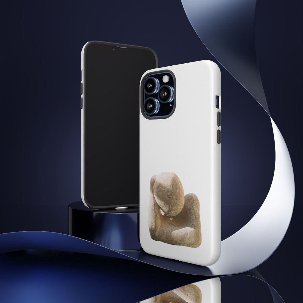 "Leaning Man" Phone Case — Minimalist Thoughtful Stone Sculpture Design