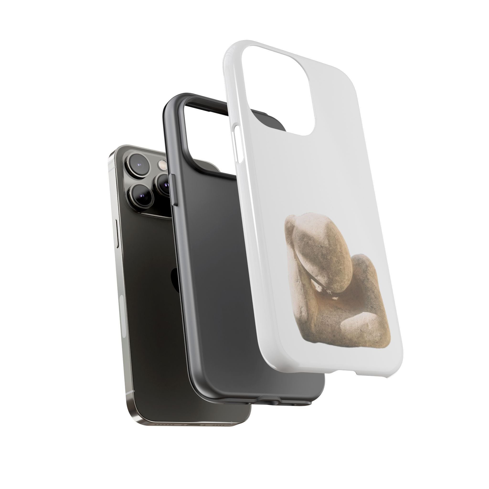 "Leaning Man" Phone Case — Minimalist Thoughtful Stone Sculpture Design