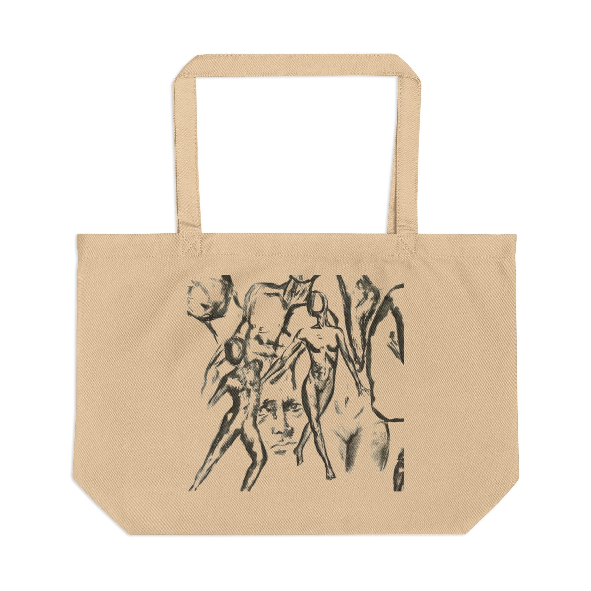 "The Figures" Abstract Figure Sketch Eco-Friendly Tote