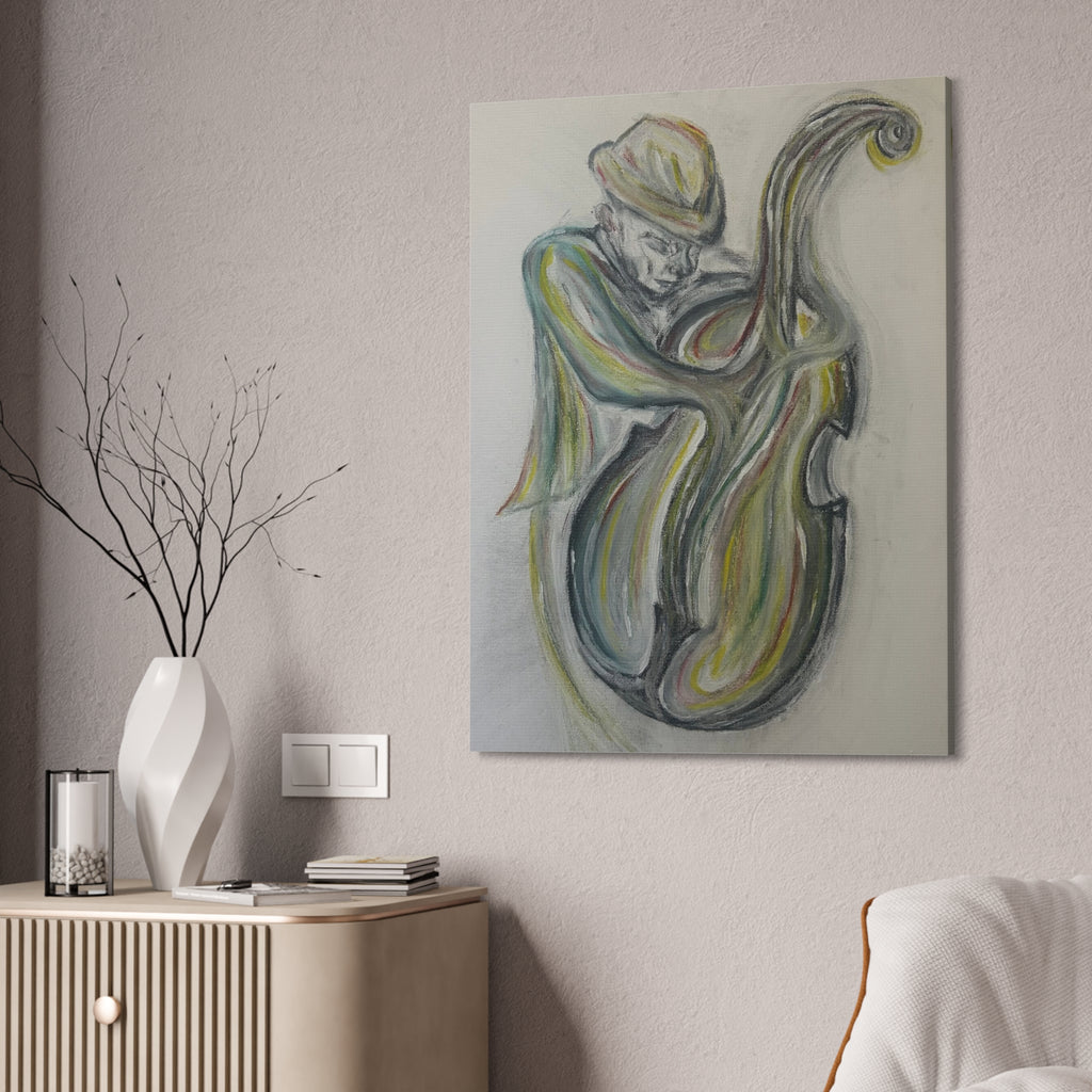 "The Jazz Player" Hand-Drawn Art Canvas