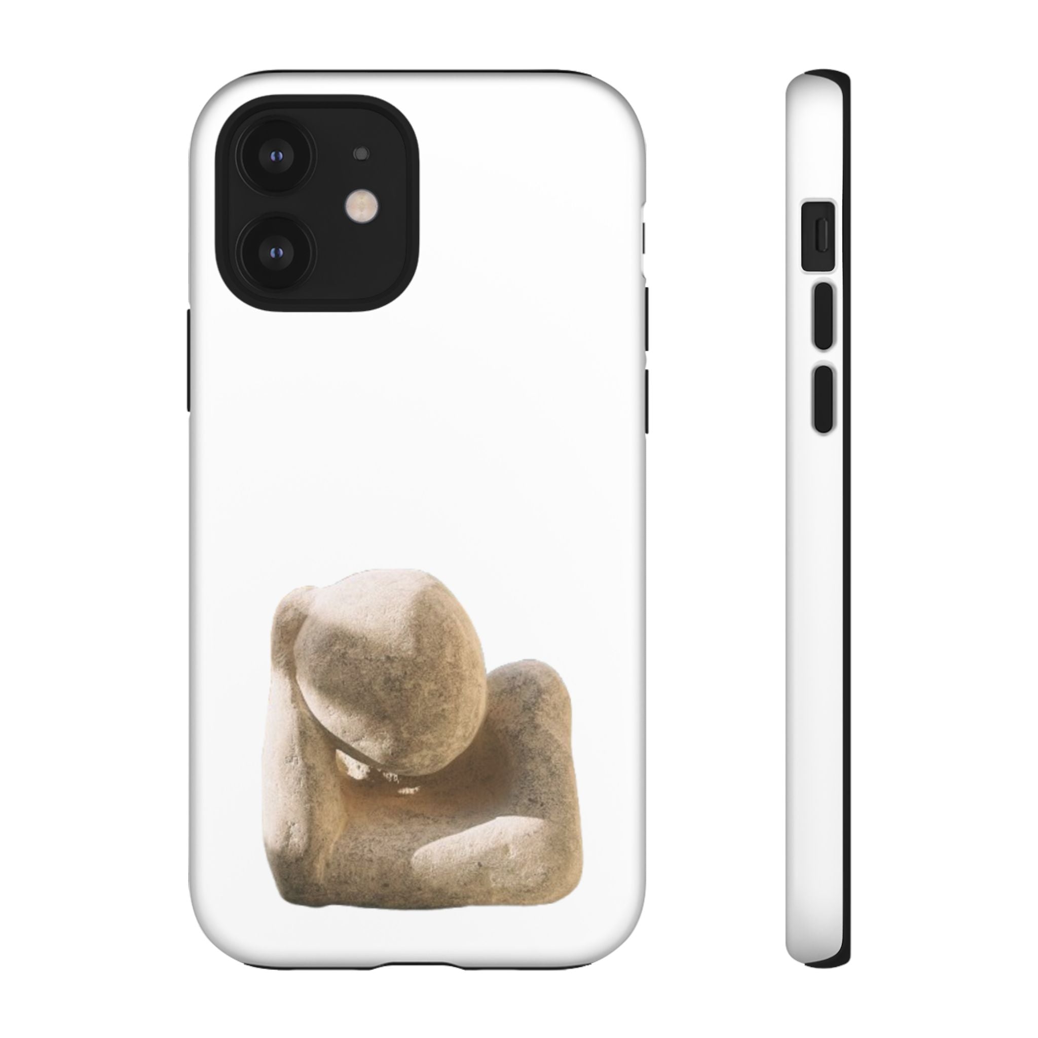 "Leaning Man" Phone Case — Minimalist Thoughtful Stone Sculpture Design