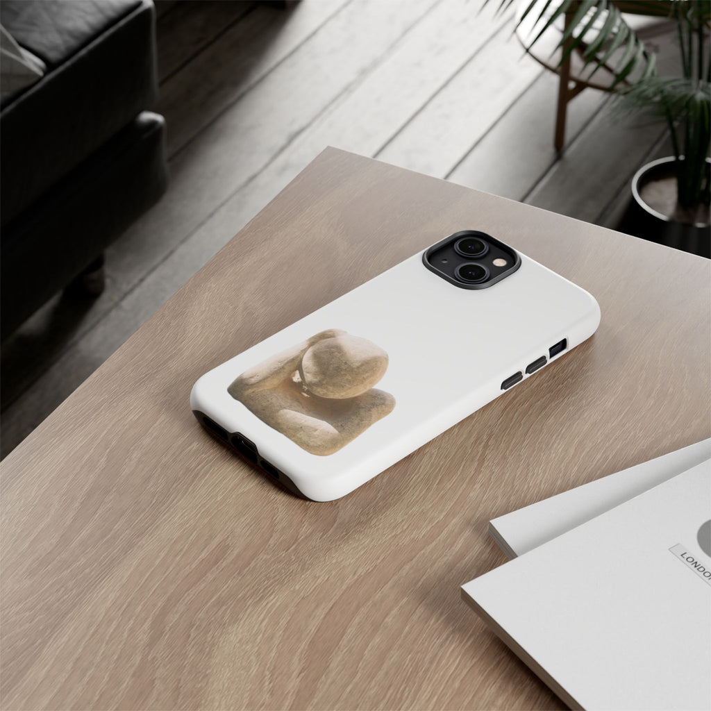"Leaning Man" Phone Case — Minimalist Thoughtful Stone Sculpture Design