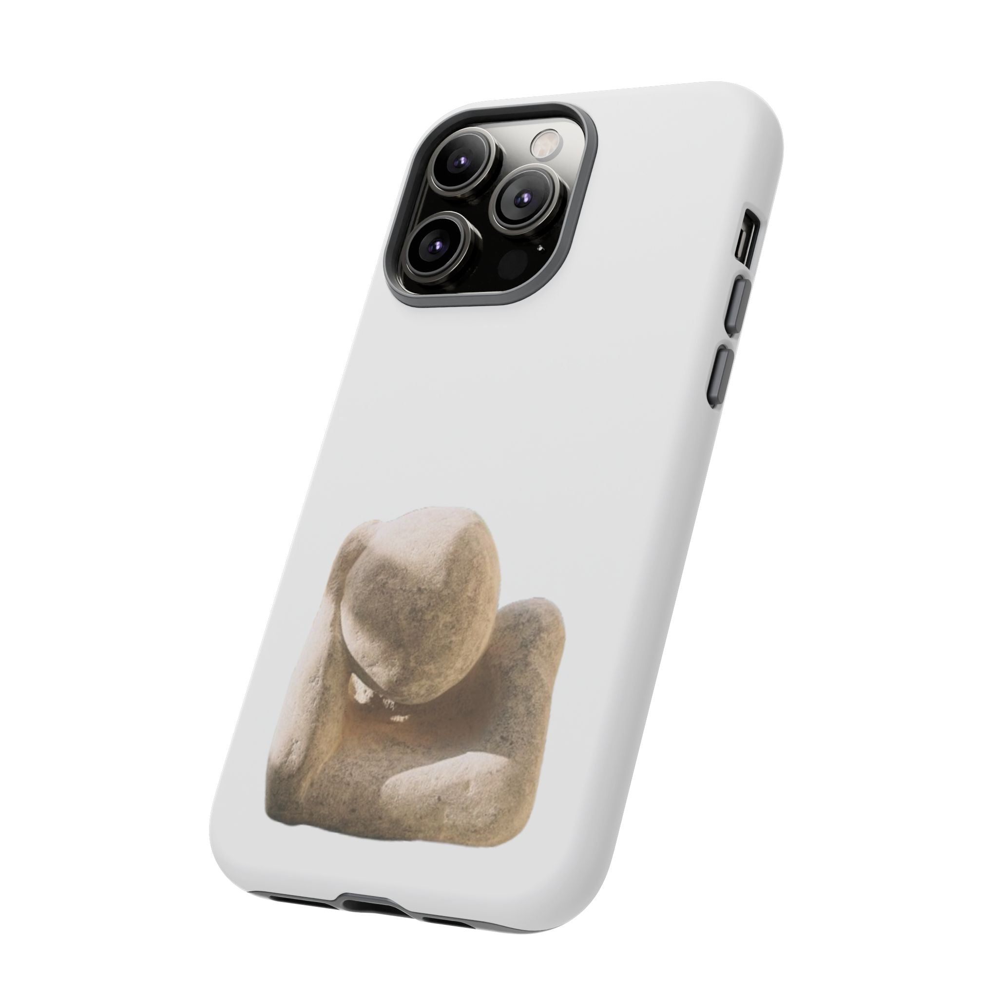 "Leaning Man" Phone Case — Minimalist Thoughtful Stone Sculpture Design