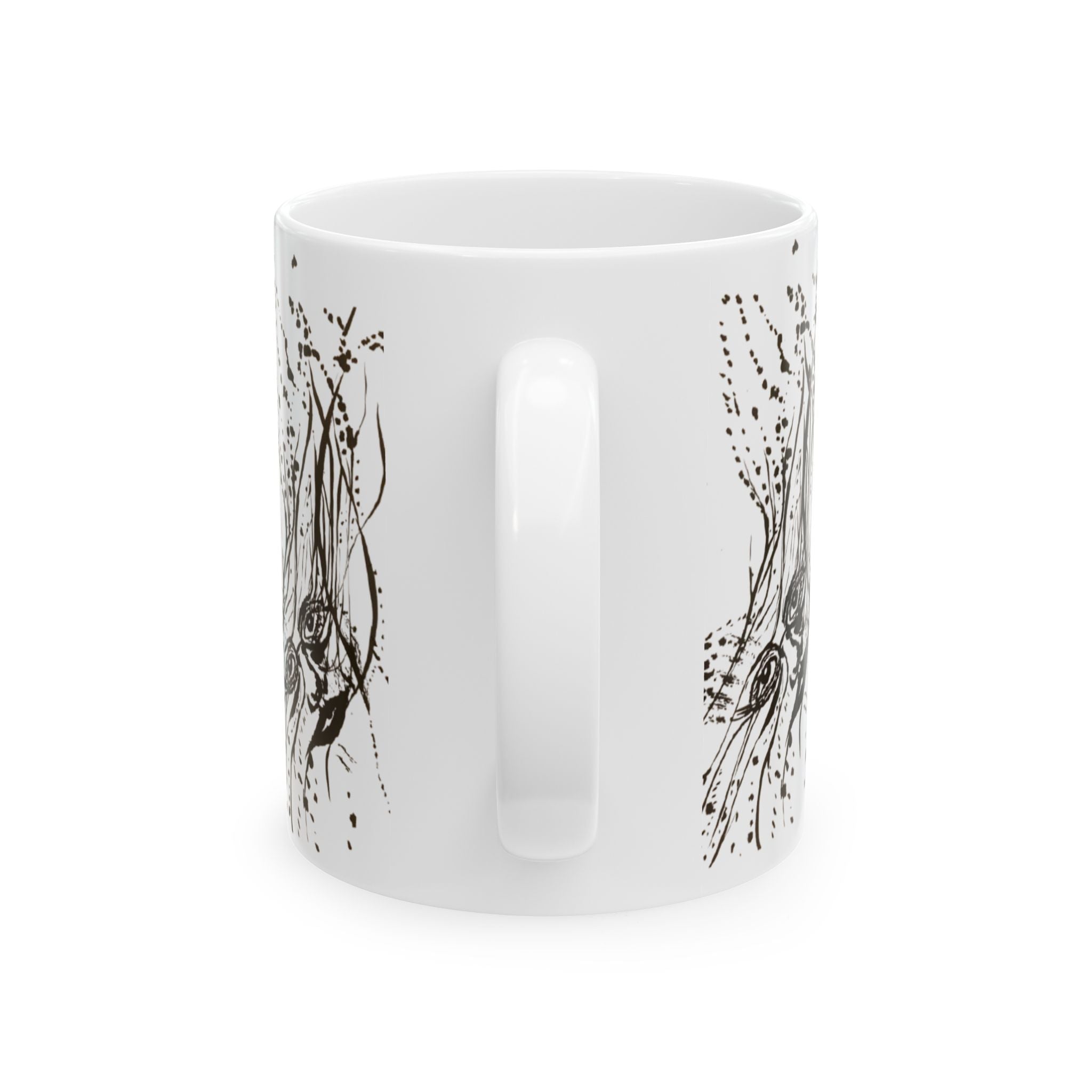 "Twin Faces" Pattern Coffee Cup (11oz)