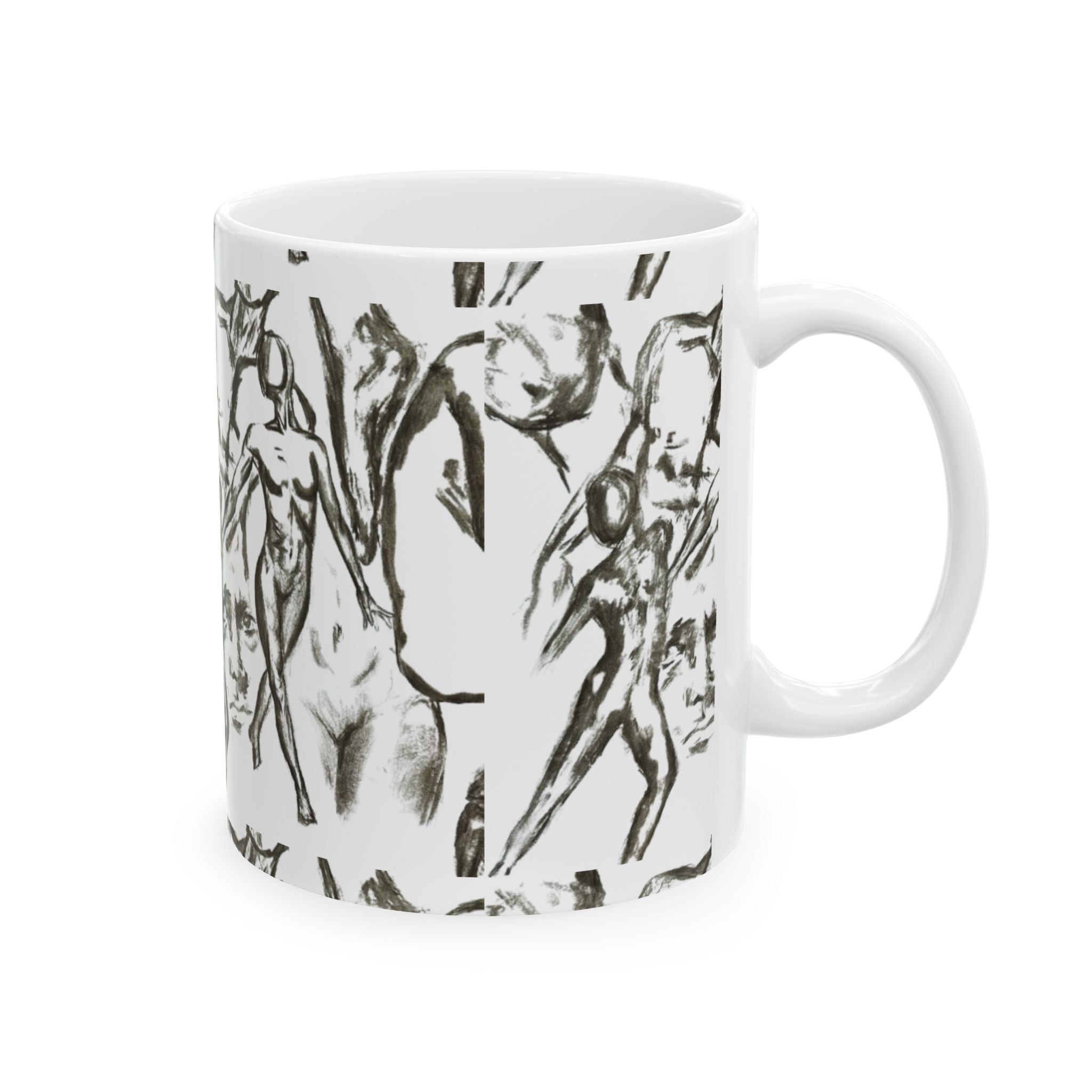 Abstract "The Figures" Sketch Ceramic Mug (11oz/15oz)