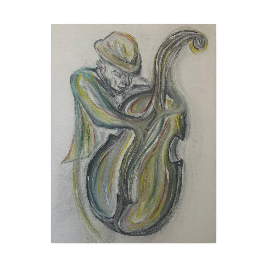 "The Jazz Player" Hand-Drawn Art Canvas