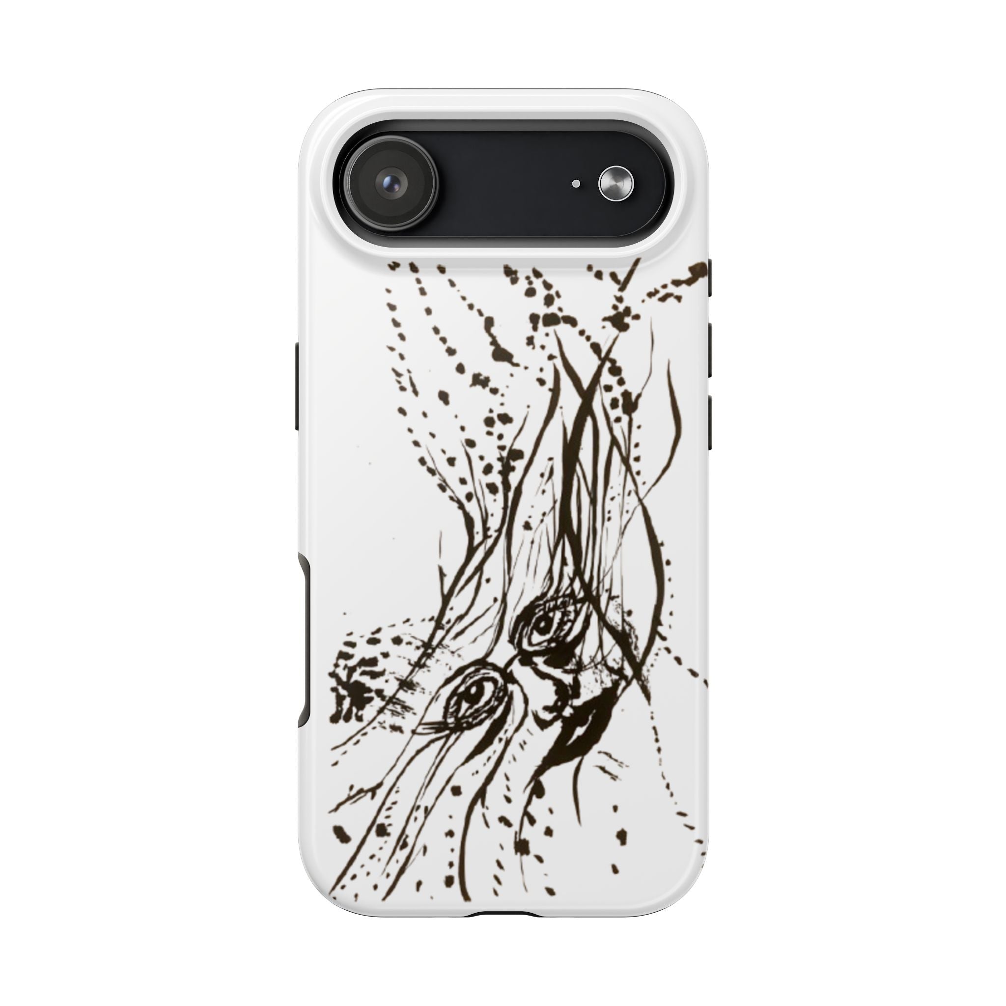 "Ink Face" Tough Phone Case — Abstract Ink Sketch Protective Cover