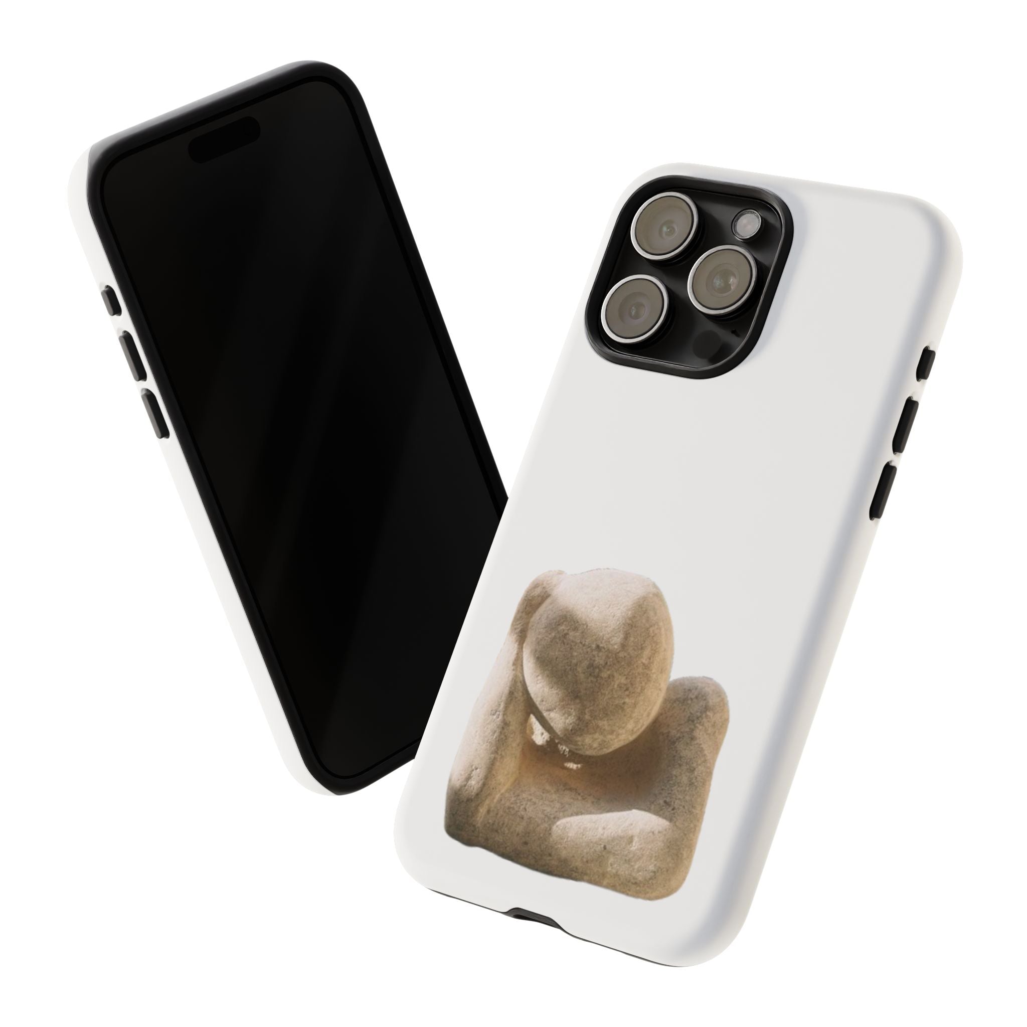 "Leaning Man" Phone Case — Minimalist Thoughtful Stone Sculpture Design