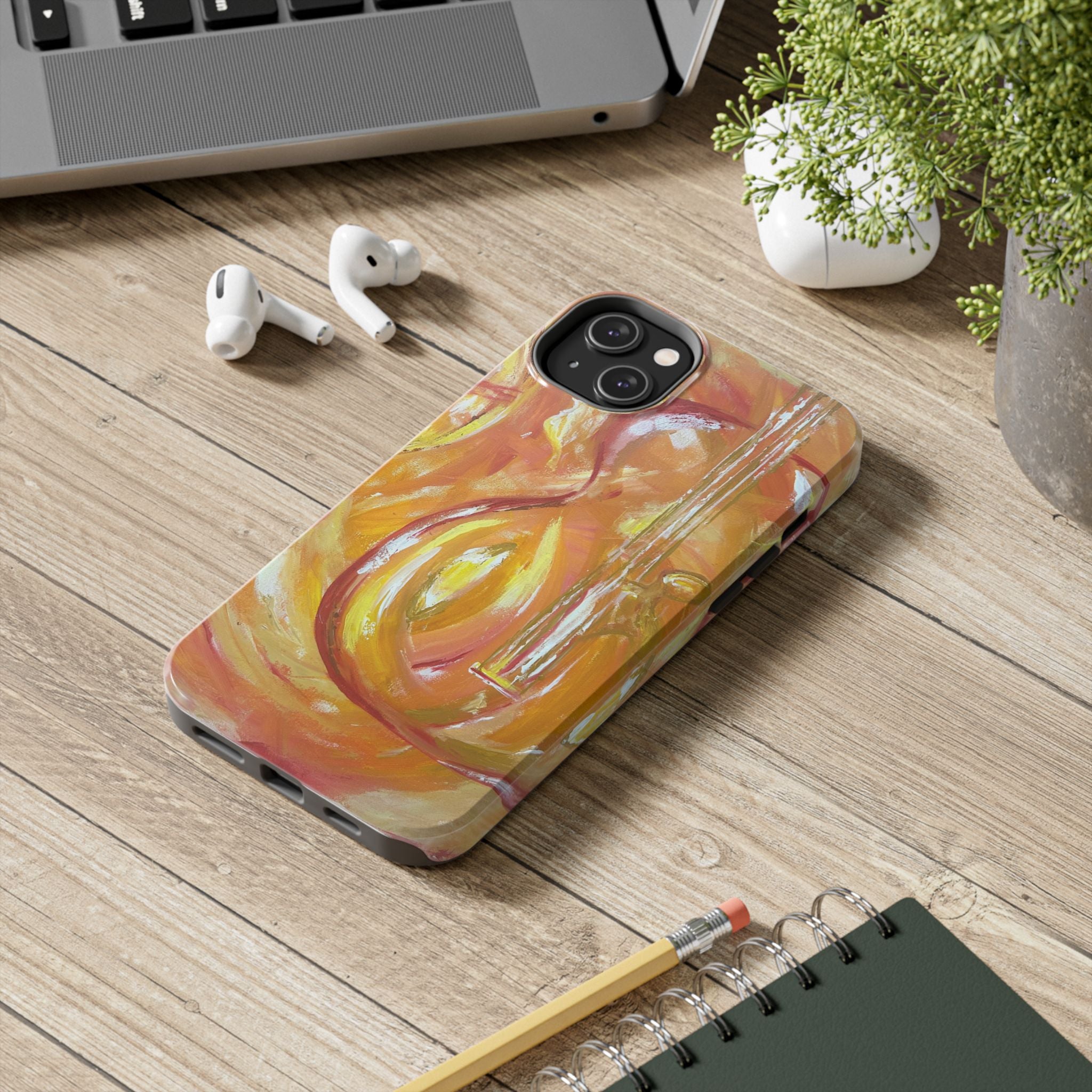 "Guitar People" Abstract Warm Guitar Art Phone Case