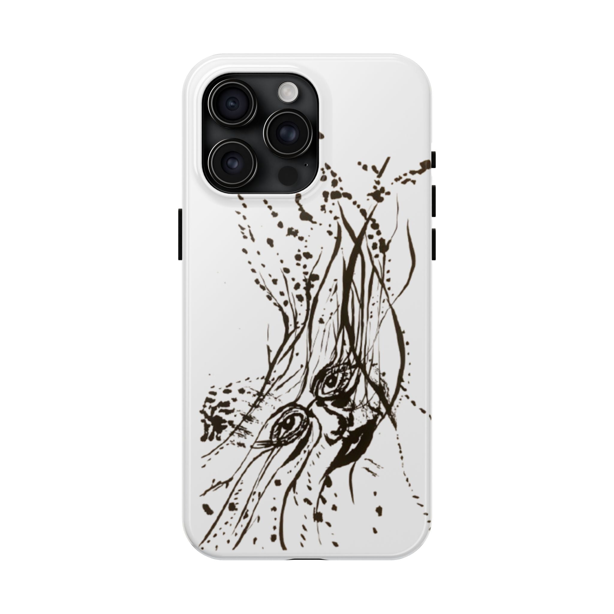 "Ink Face" Tough Phone Case — Abstract Ink Sketch Protective Cover