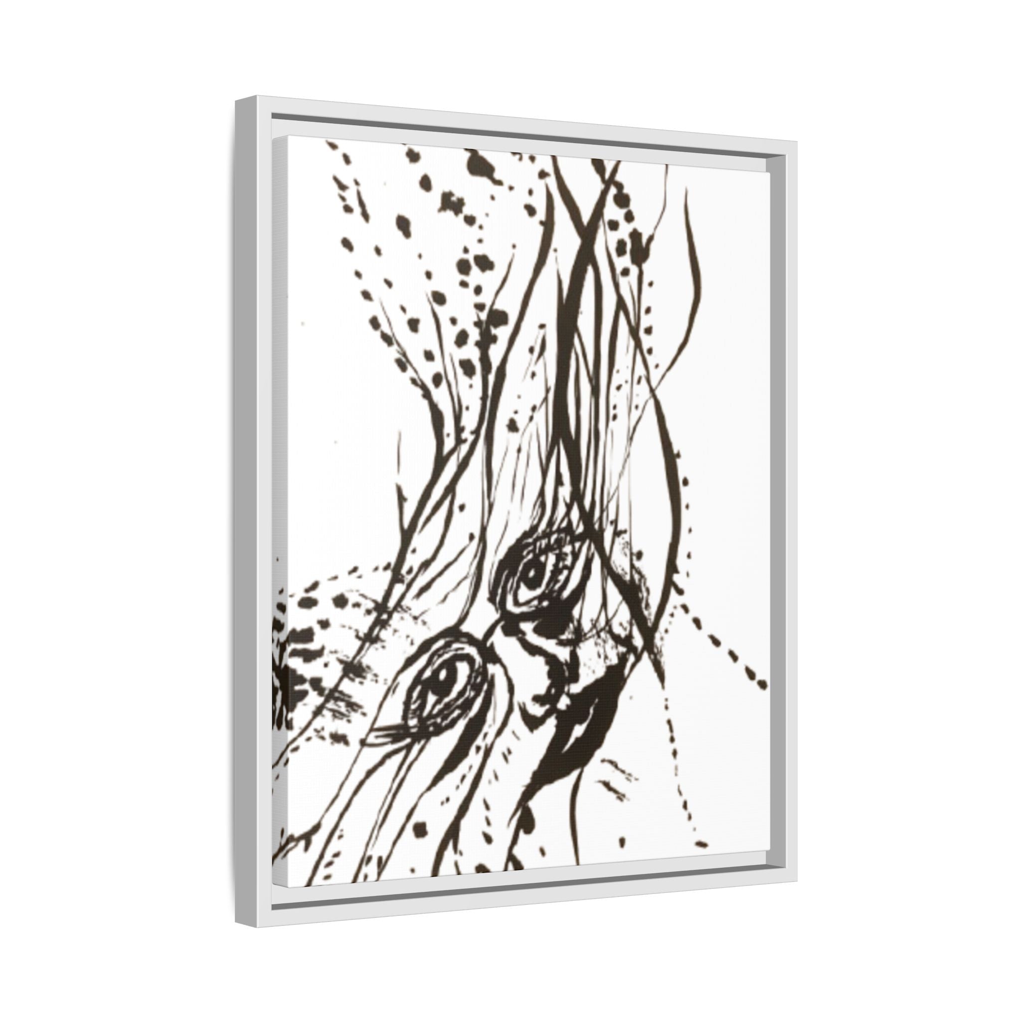 "The Ink Face" Framed Canvas Abstract Face Art Print