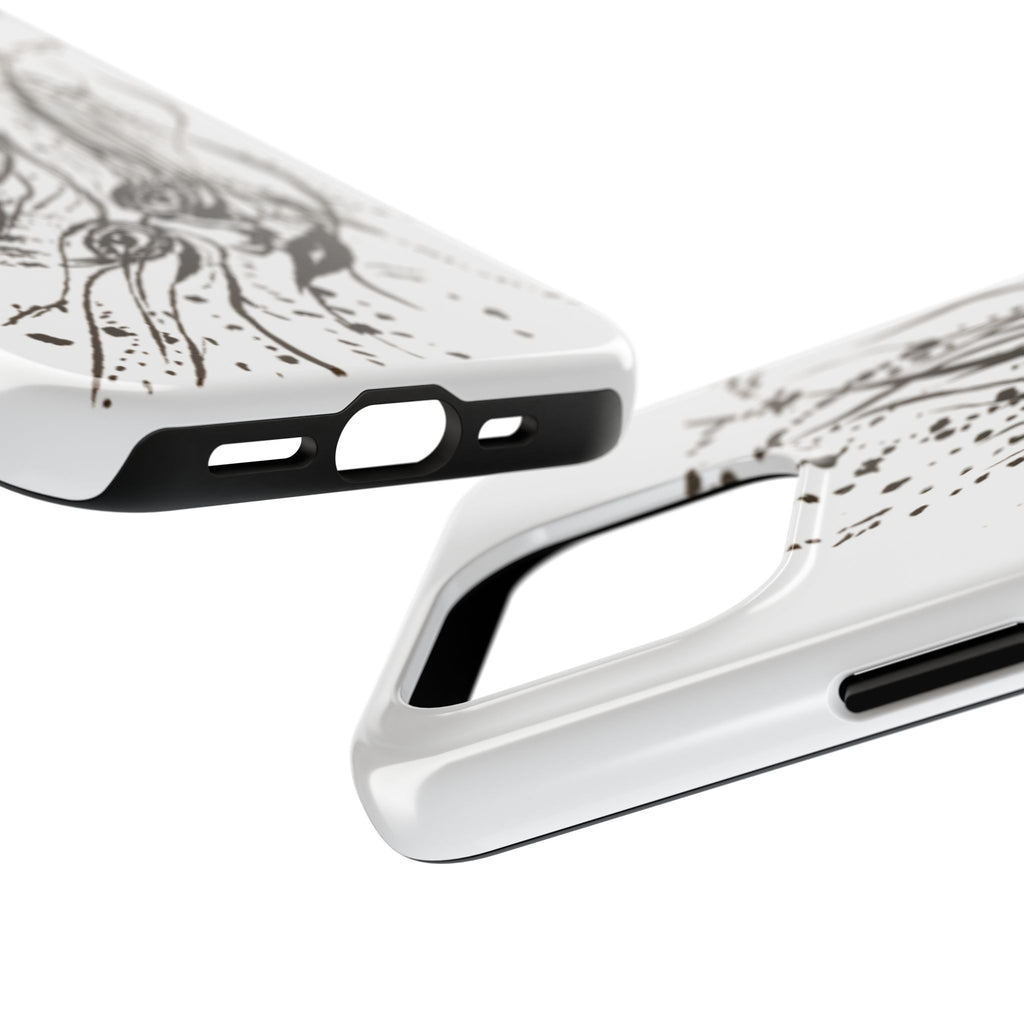 "Ink Face" Tough Phone Case — Abstract Ink Sketch Protective Cover