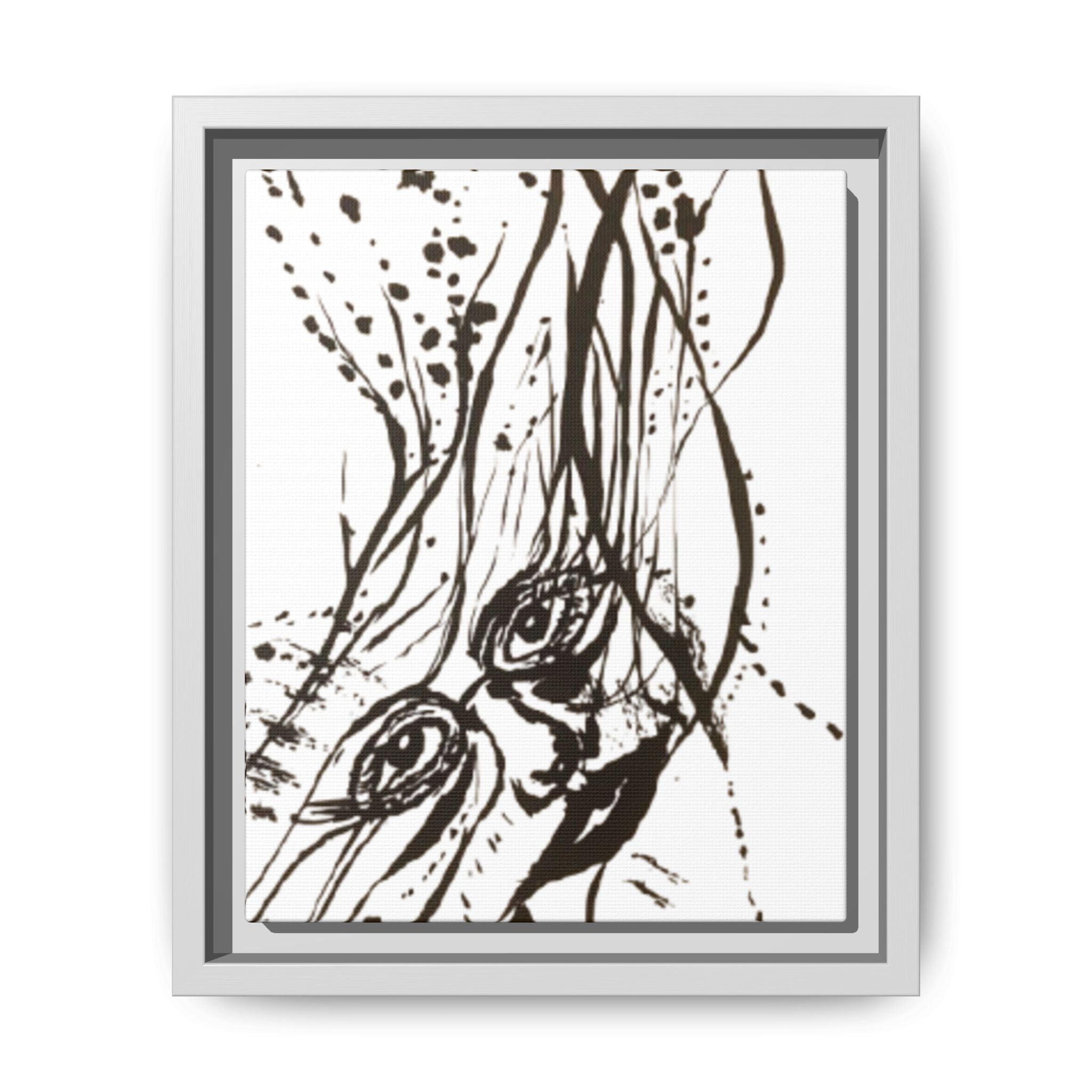 "The Ink Face" Framed Canvas Abstract Face Art Print