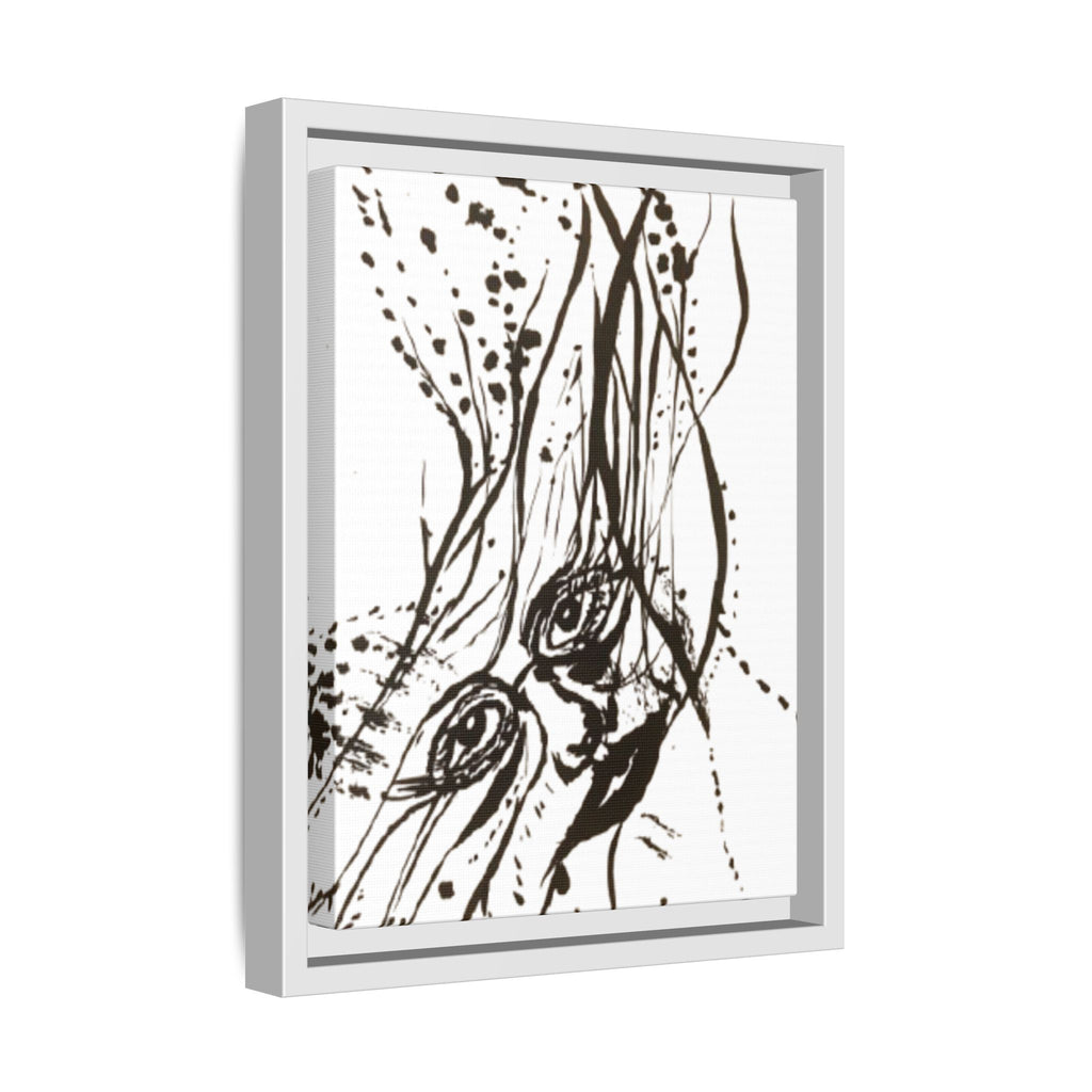 "The Ink Face" Framed Canvas Abstract Face Art Print