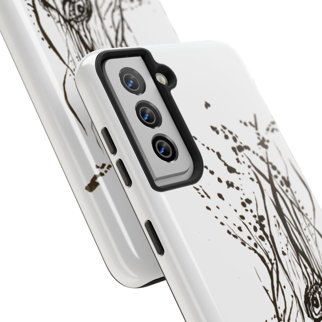 "Ink Face" Tough Phone Case — Abstract Ink Sketch Protective Cover