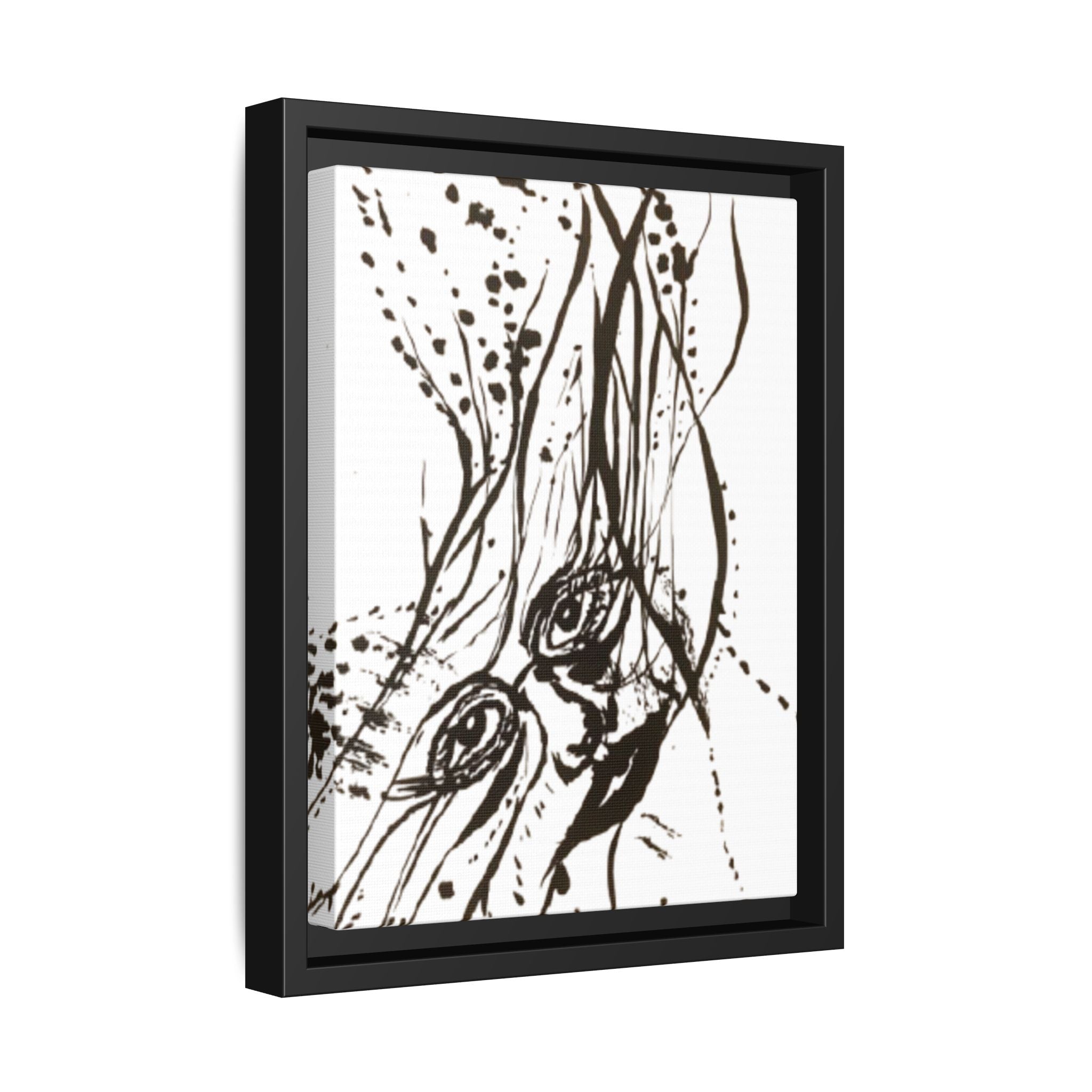 "The Ink Face" Framed Canvas Abstract Face Art Print