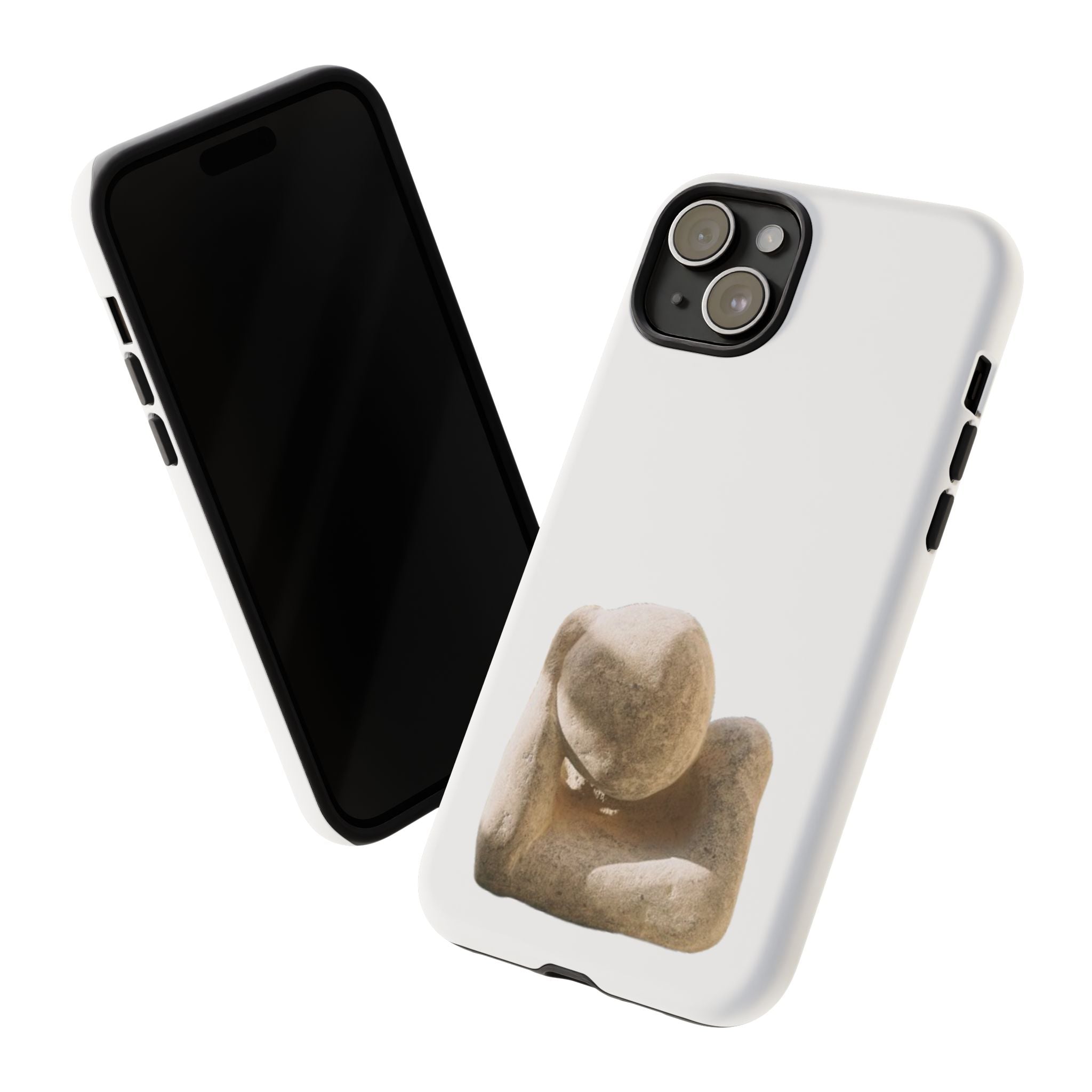 "Leaning Man" Phone Case — Minimalist Thoughtful Stone Sculpture Design