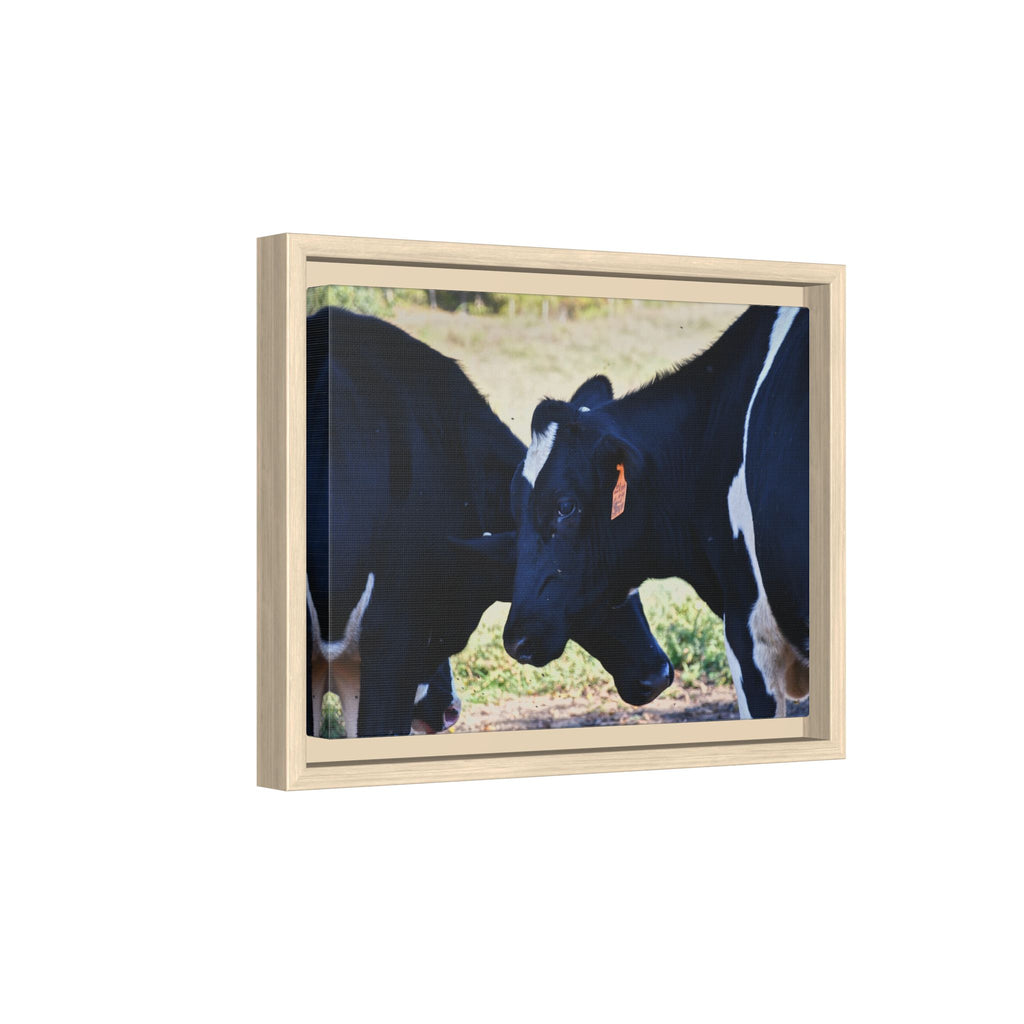 "Tilted Cow" Matte Framed Canvas