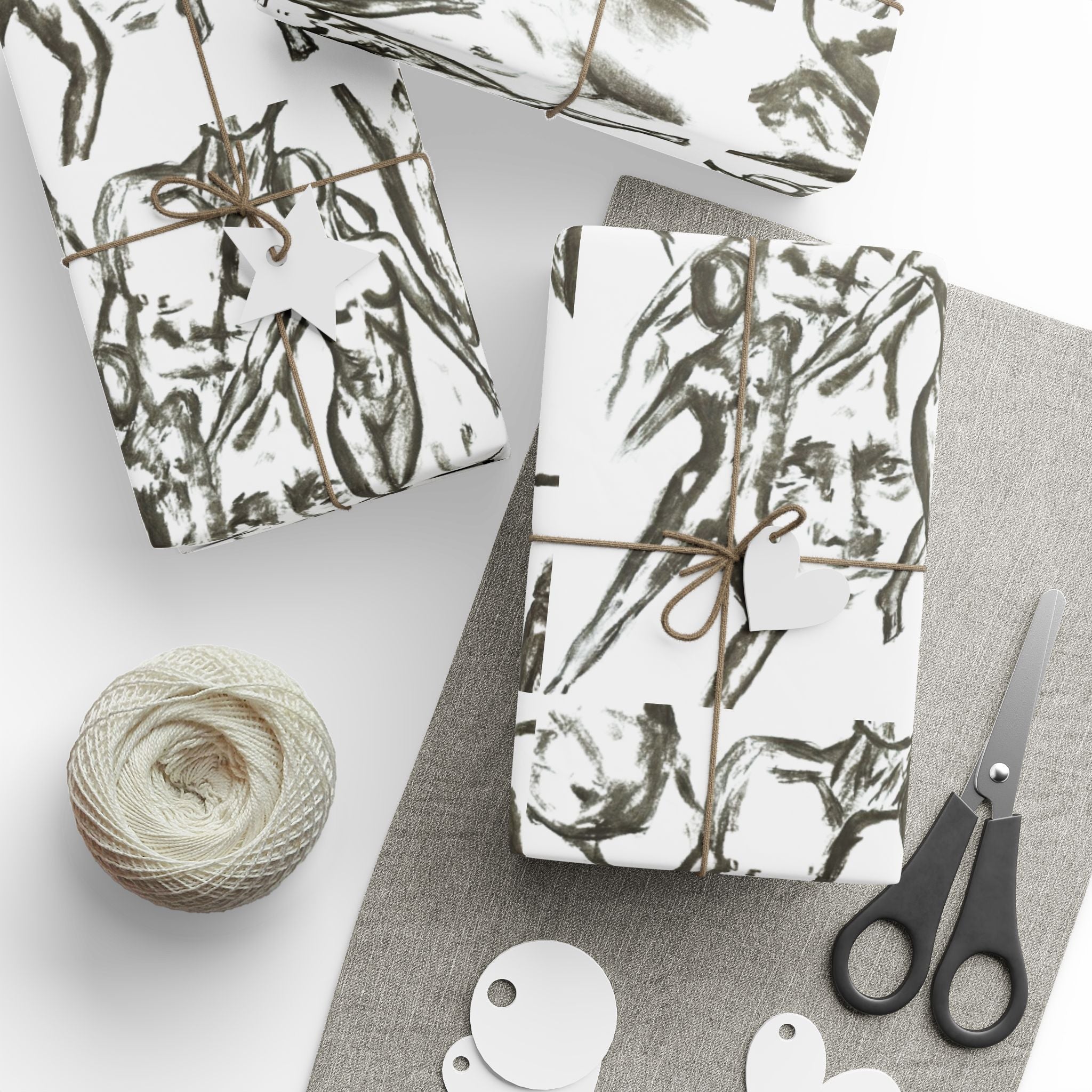 "The Figures" Artistic Sketch Wrapping paper