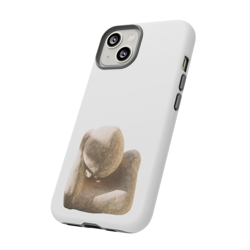 "Leaning Man" Phone Case — Minimalist Thoughtful Stone Sculpture Design