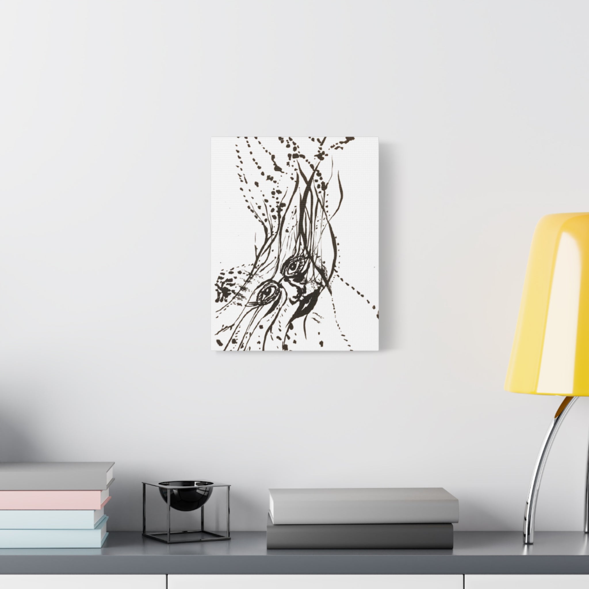 "The Ink Face" Abstract Face Art Canvas