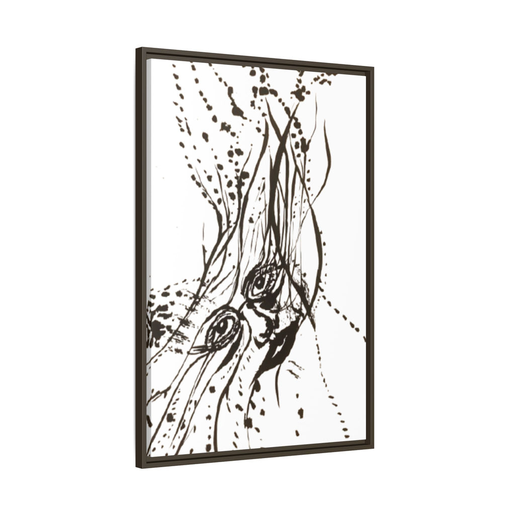 "The Ink Face" Framed Canvas Abstract Face Art Print